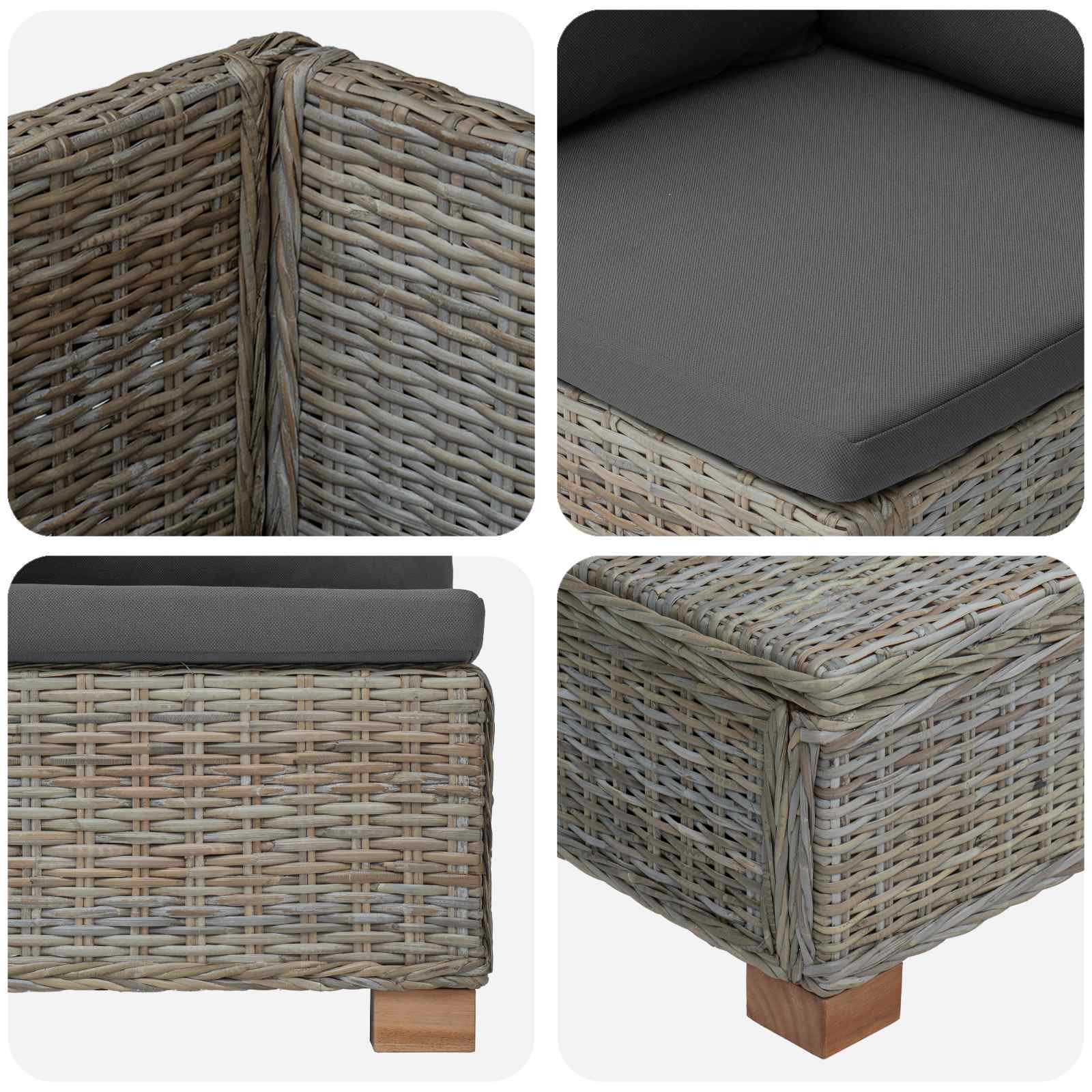 vidaXL 2 szt. Zestaw Rattanowy z Poduszkami GENDT Naturalny rattan