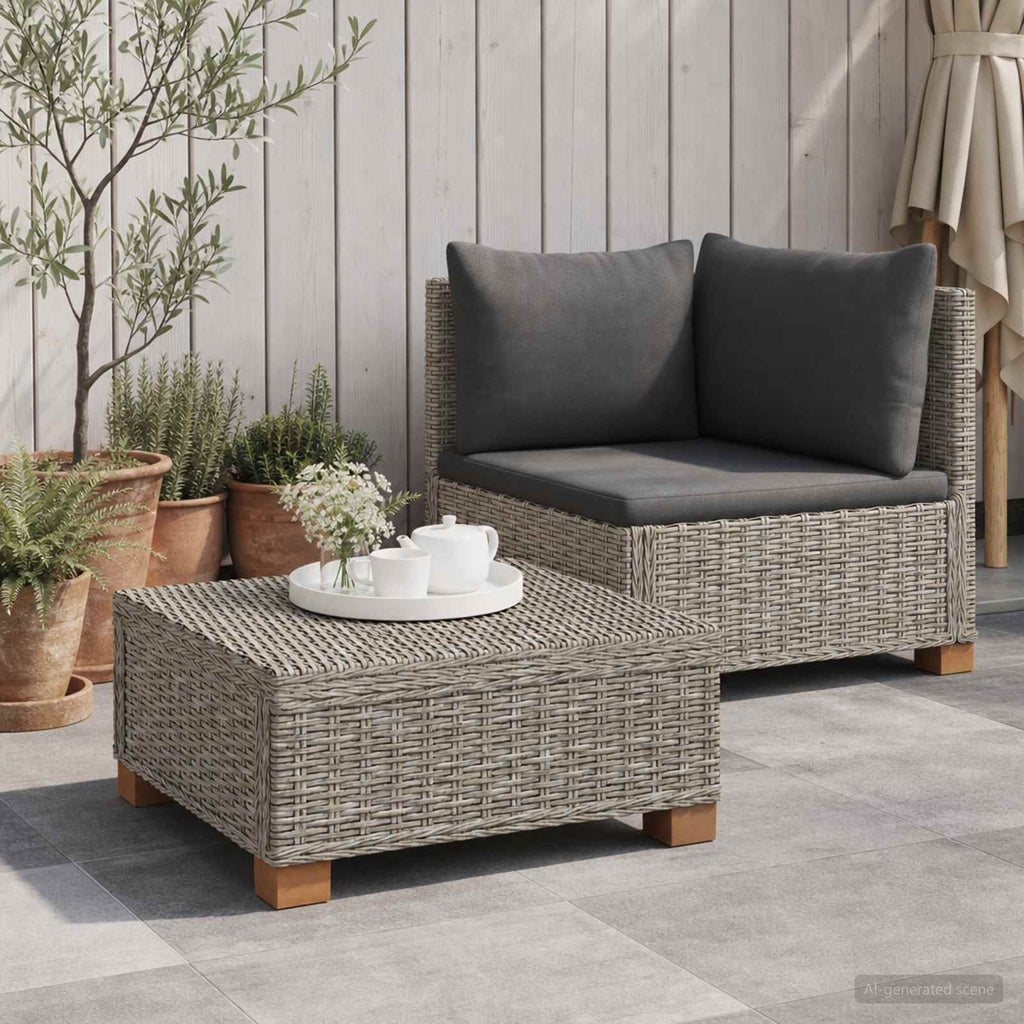 vidaXL 2 szt. Zestaw Rattanowy z Poduszkami GENDT Naturalny rattan