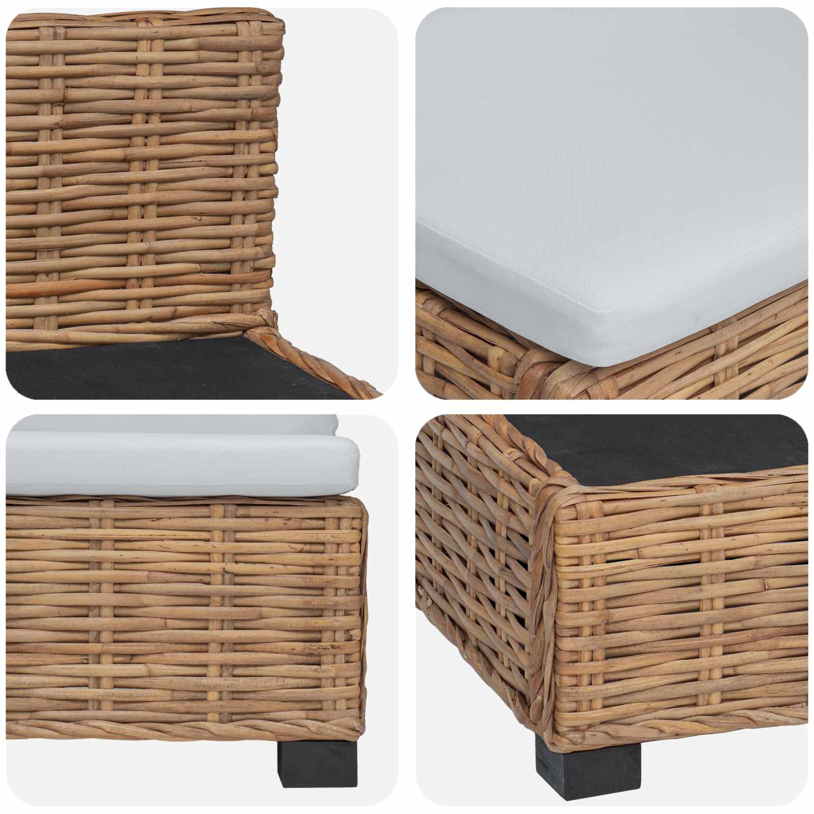 vidaXL 2 szt. Zestaw Rattanowy z Poduszkami GENDT Naturalny rattan