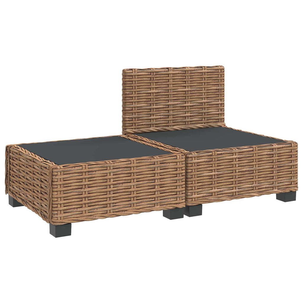vidaXL 2 szt. Zestaw Rattanowy z Poduszkami GENDT Naturalny rattan