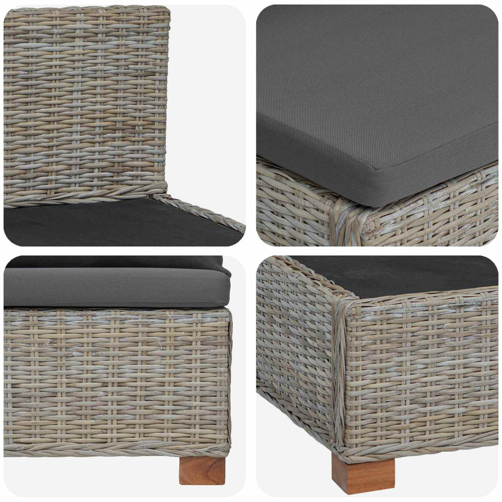 vidaXL 2 szt. Zestaw Rattanowy z Poduszkami GENDT Naturalny rattan