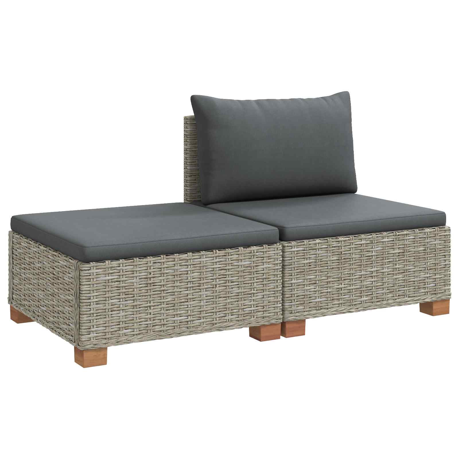 vidaXL 2 szt. Zestaw Rattanowy z Poduszkami GENDT Naturalny rattan