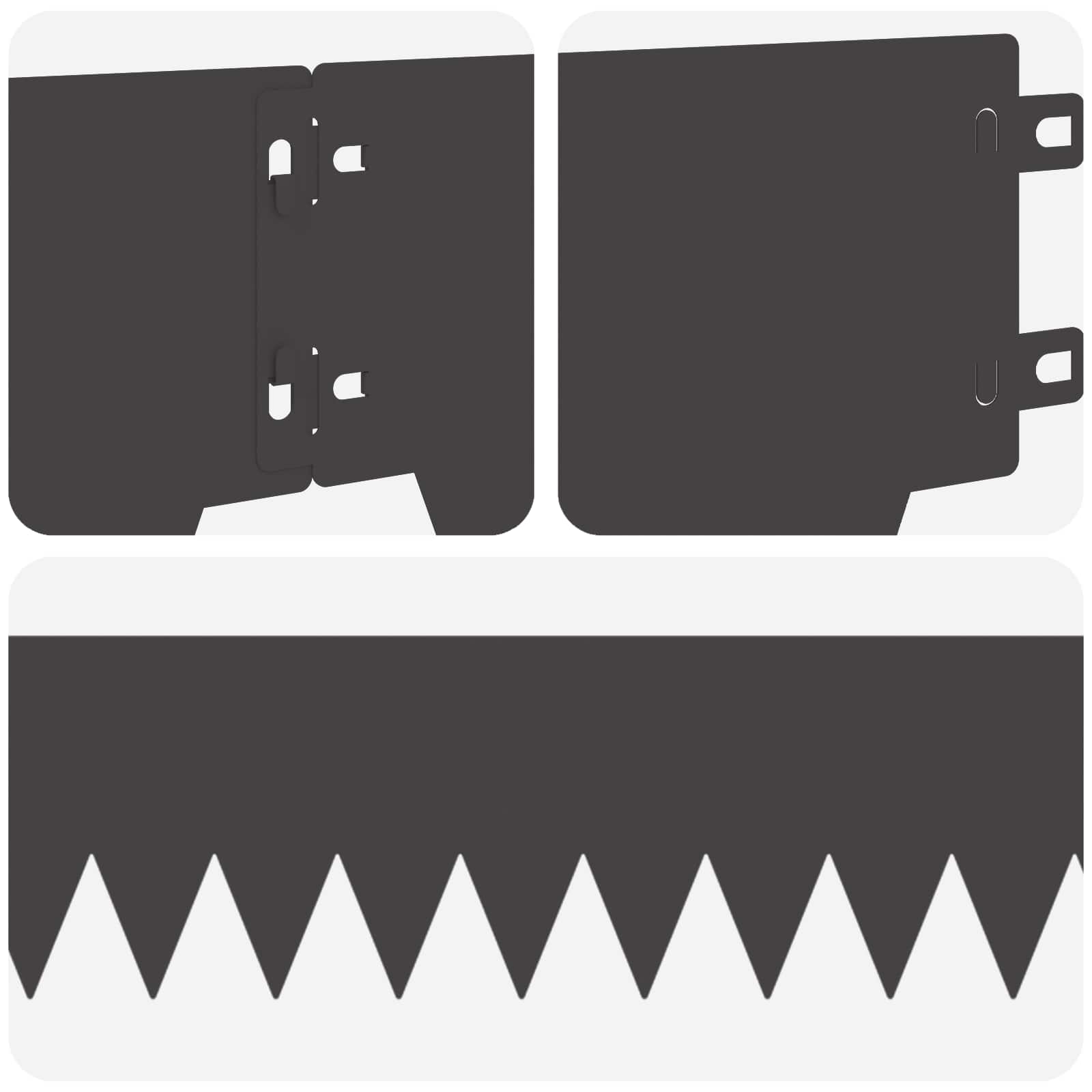vidaXL Krawężnik do trawnika 50 pcs 103 x 15 cm metal Czarny