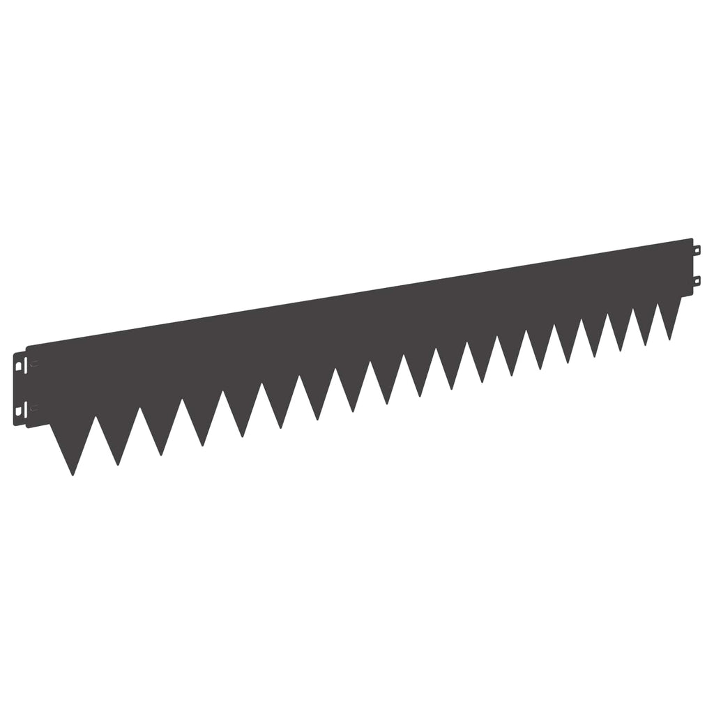 vidaXL Krawężnik do trawnika 50 pcs 103 x 15 cm metal Czarny