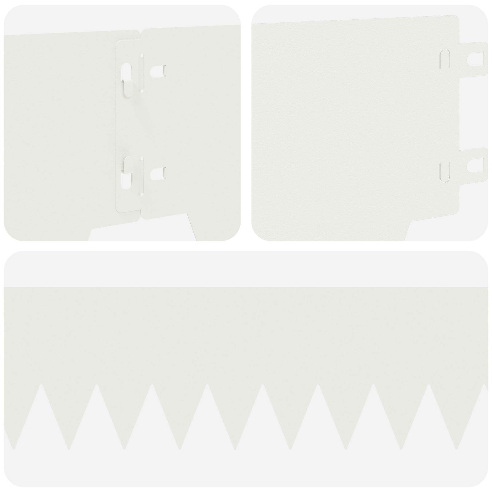vidaXL Krawężnik do trawnika 10 pcs 103 x 15 cm metal Biały
