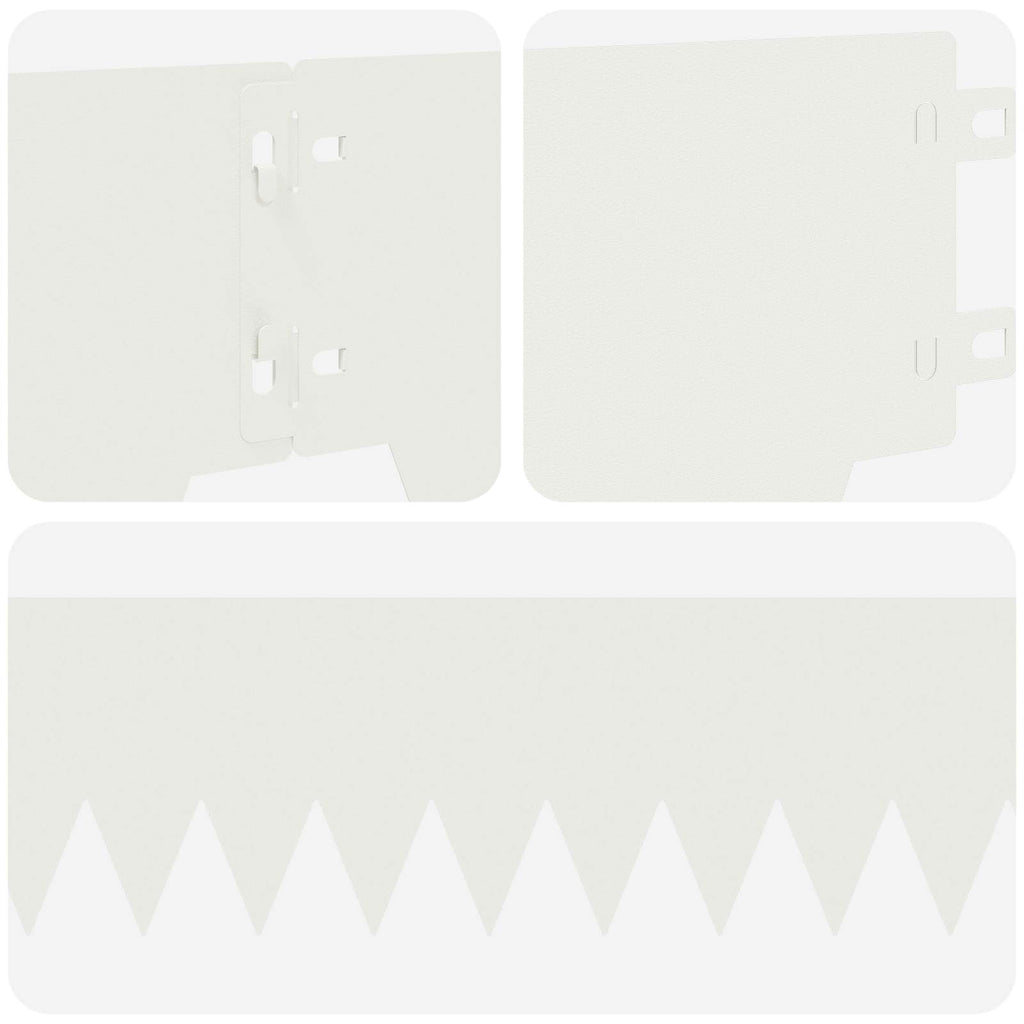 vidaXL Krawężnik do trawnika 30 pcs 103 x 15 cm metal Biały