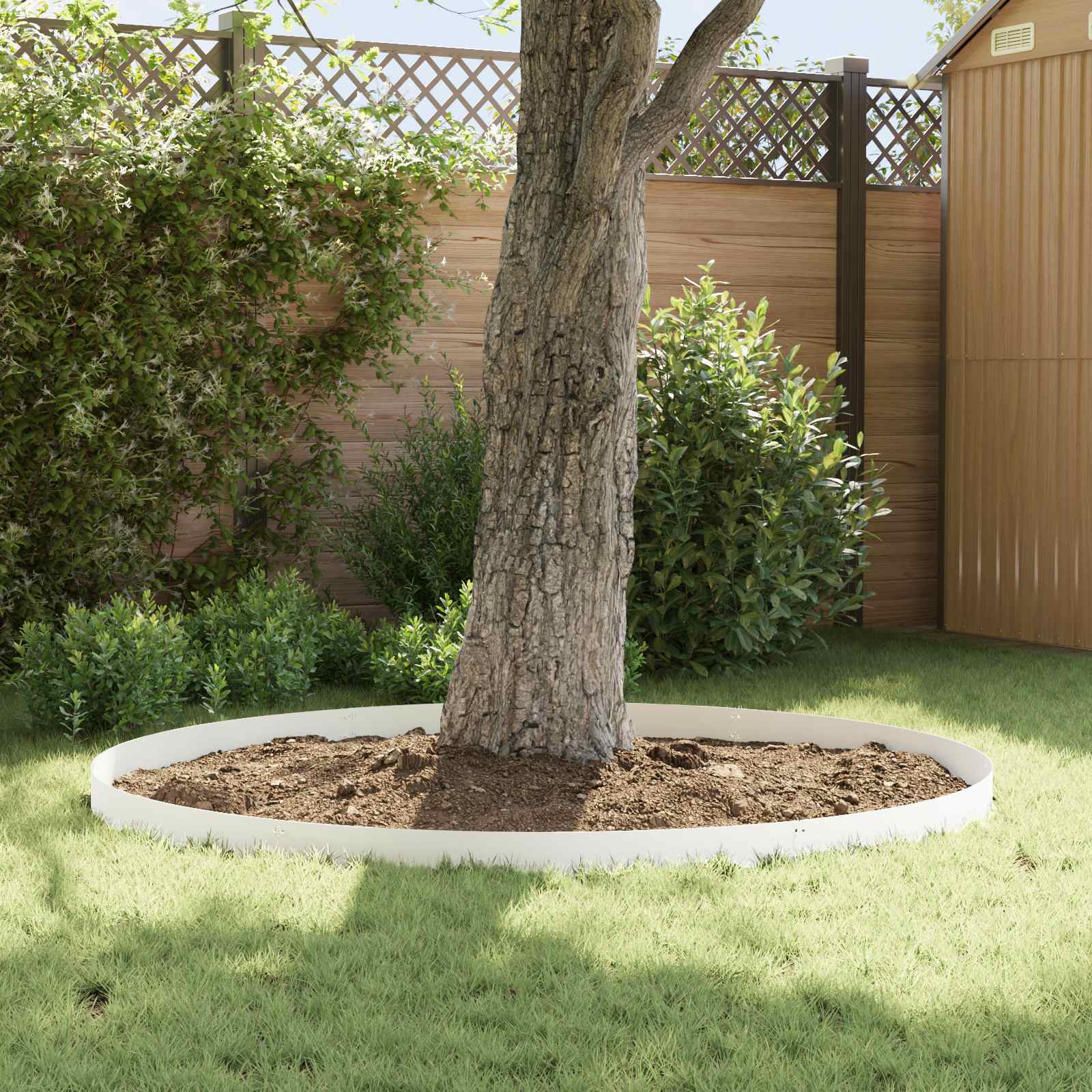 vidaXL Krawężnik do trawnika 30 pcs 103 x 15 cm metal Biały