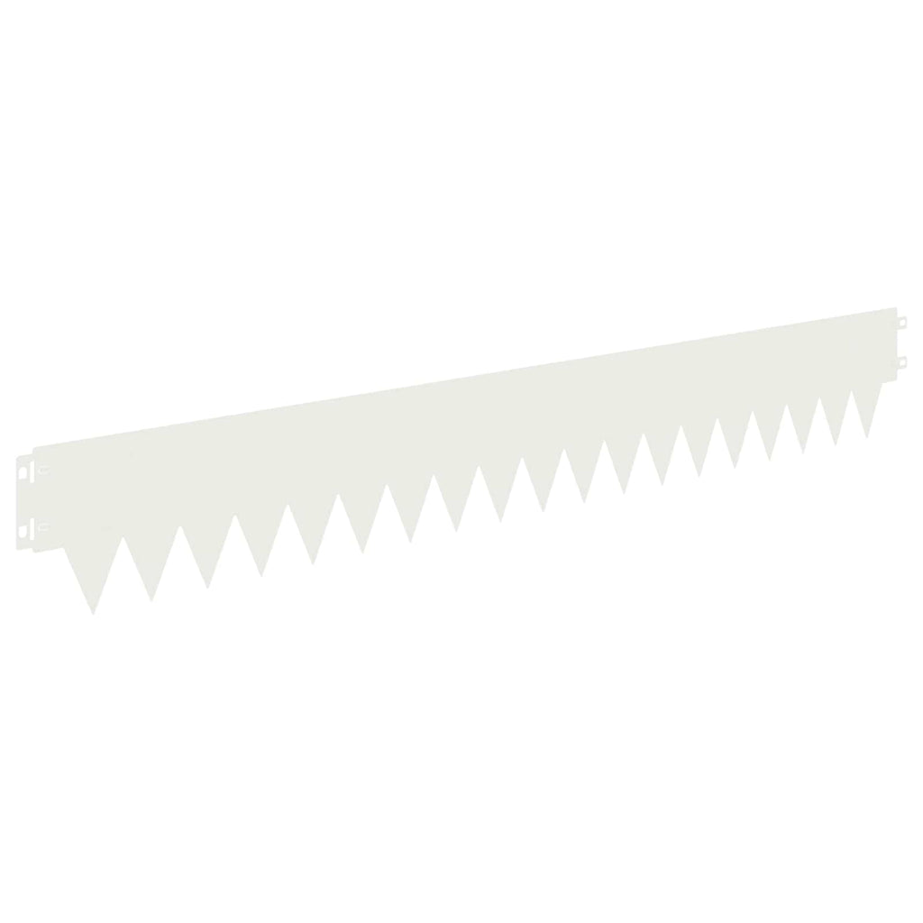 vidaXL Krawężnik do trawnika 50 pcs 103 x 15 cm metal Biały