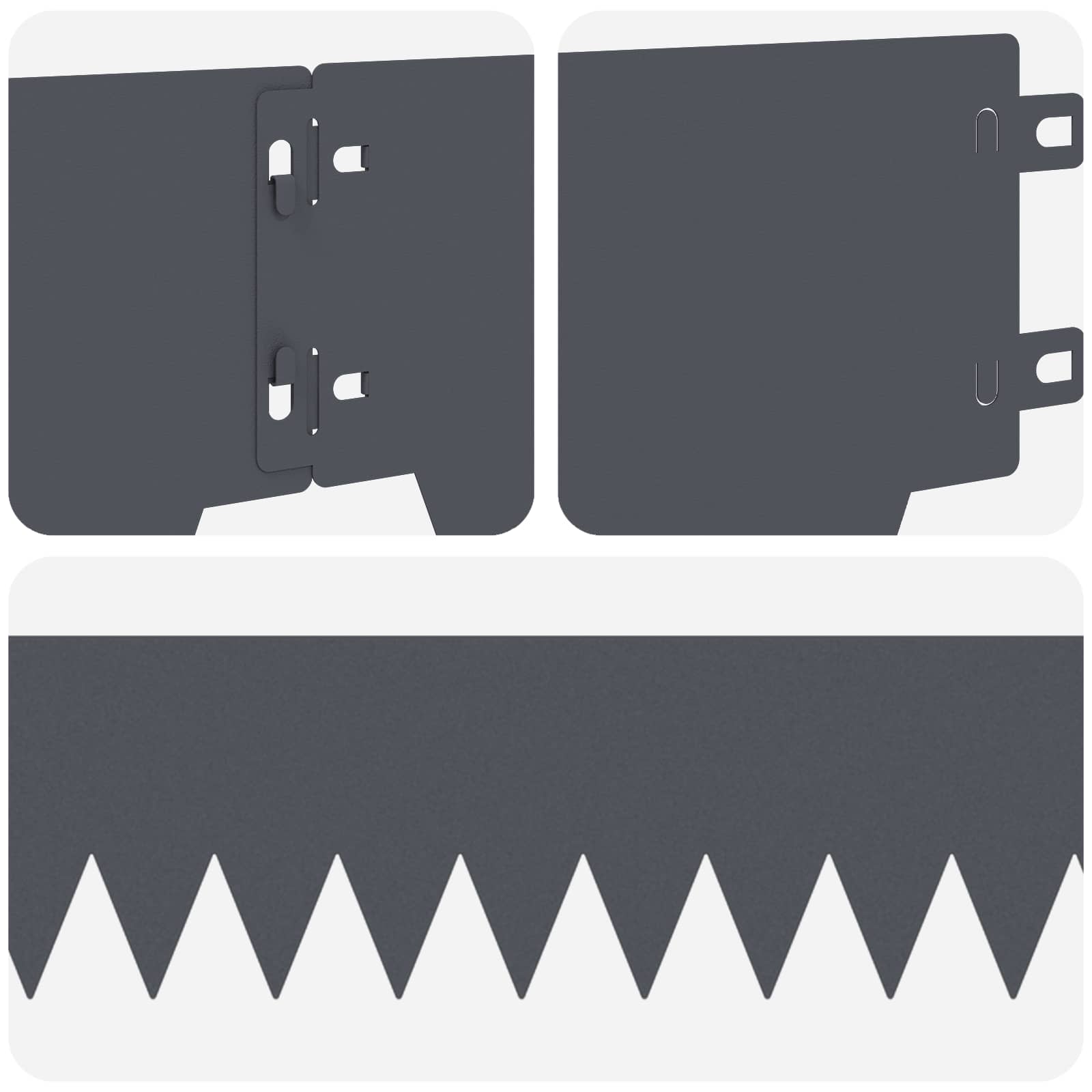 vidaXL Krawężnik do trawnika 10 pcs 103 x 15 cm metal antracytowy