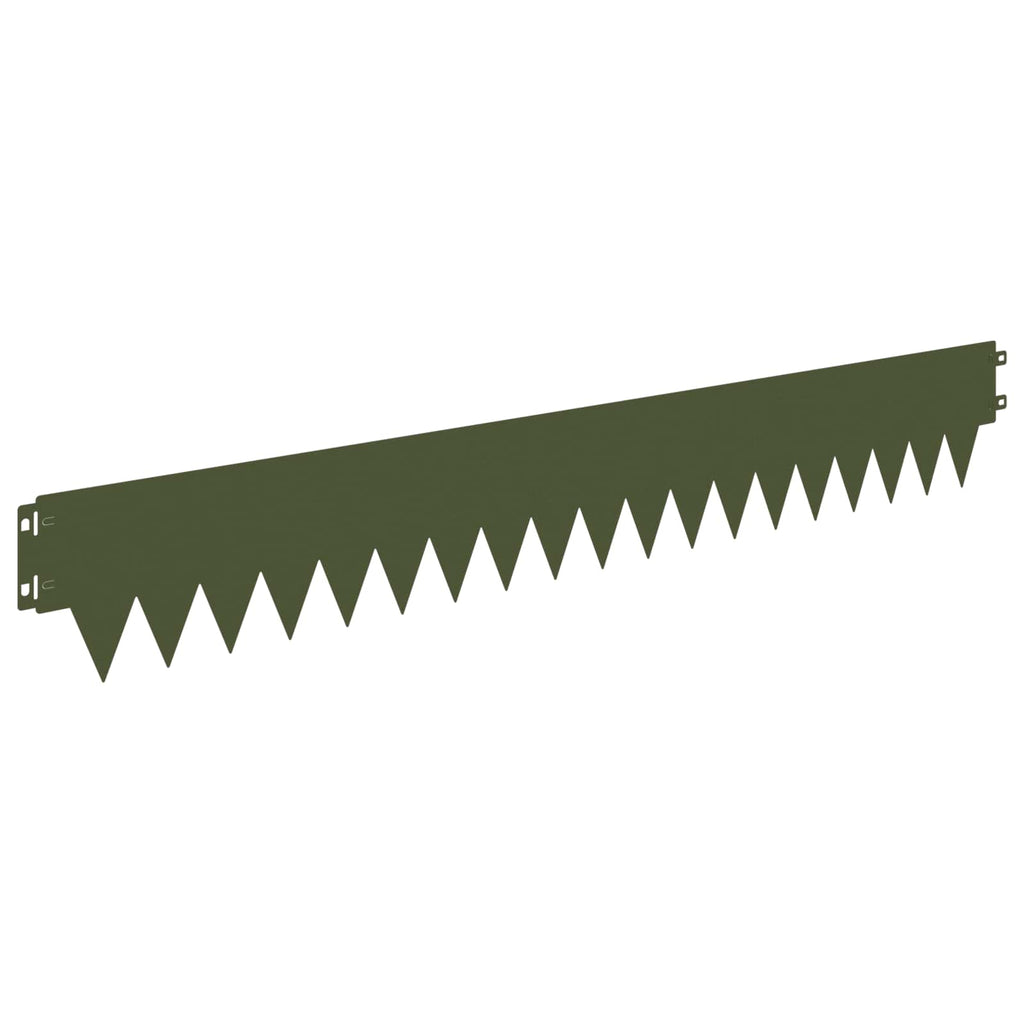 vidaXL Krawężnik do trawnika 20 pcs 103 x 15 cm metal Oliwkowy zielony