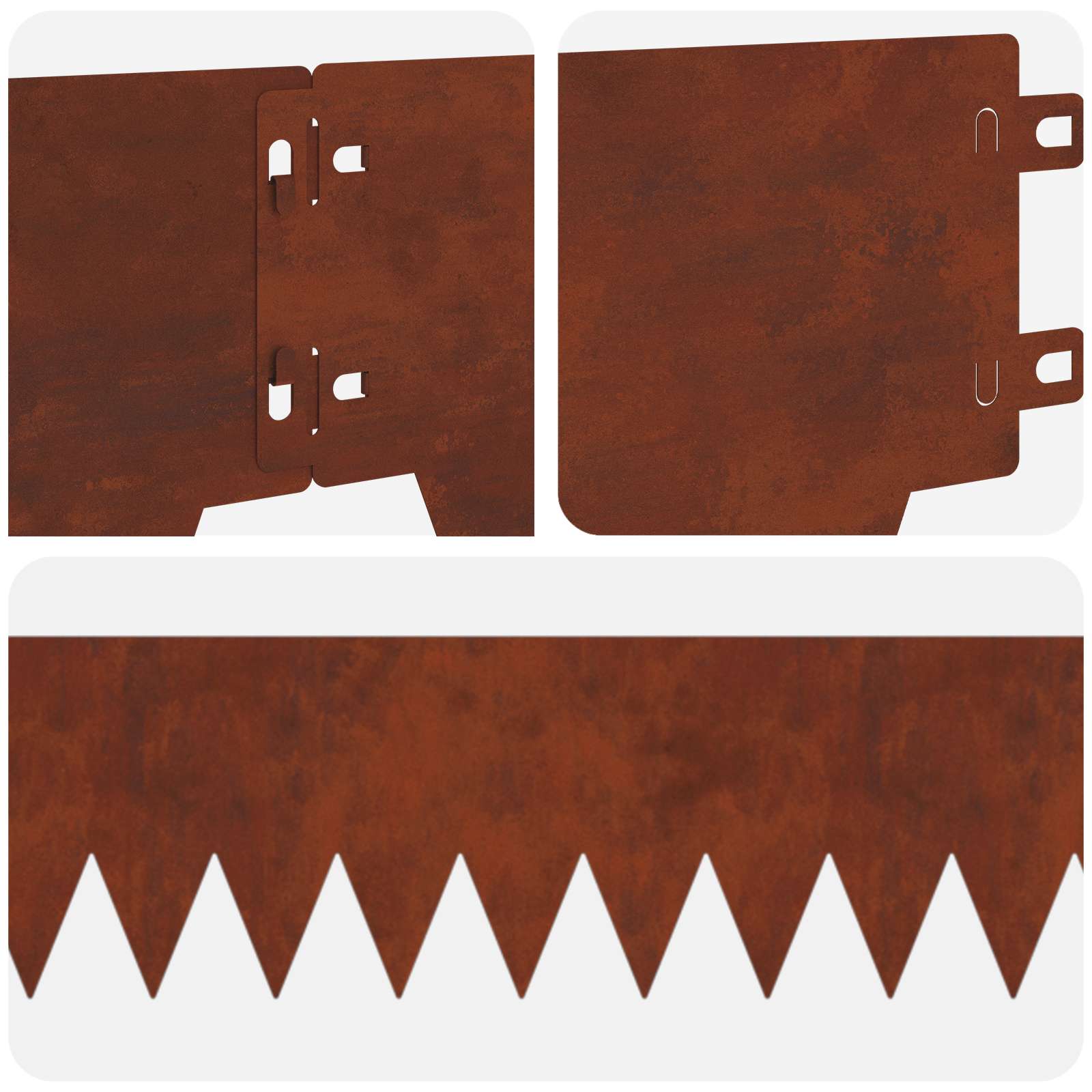 vidaXL Krawężnik do trawnika 30 pcs 103 x 15 cm metal Rdzawy