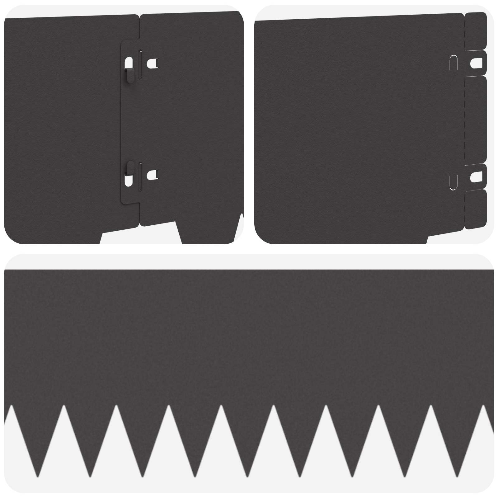 vidaXL Krawężnik do trawnika 10 pcs 103 x 20 cm metal Czarny