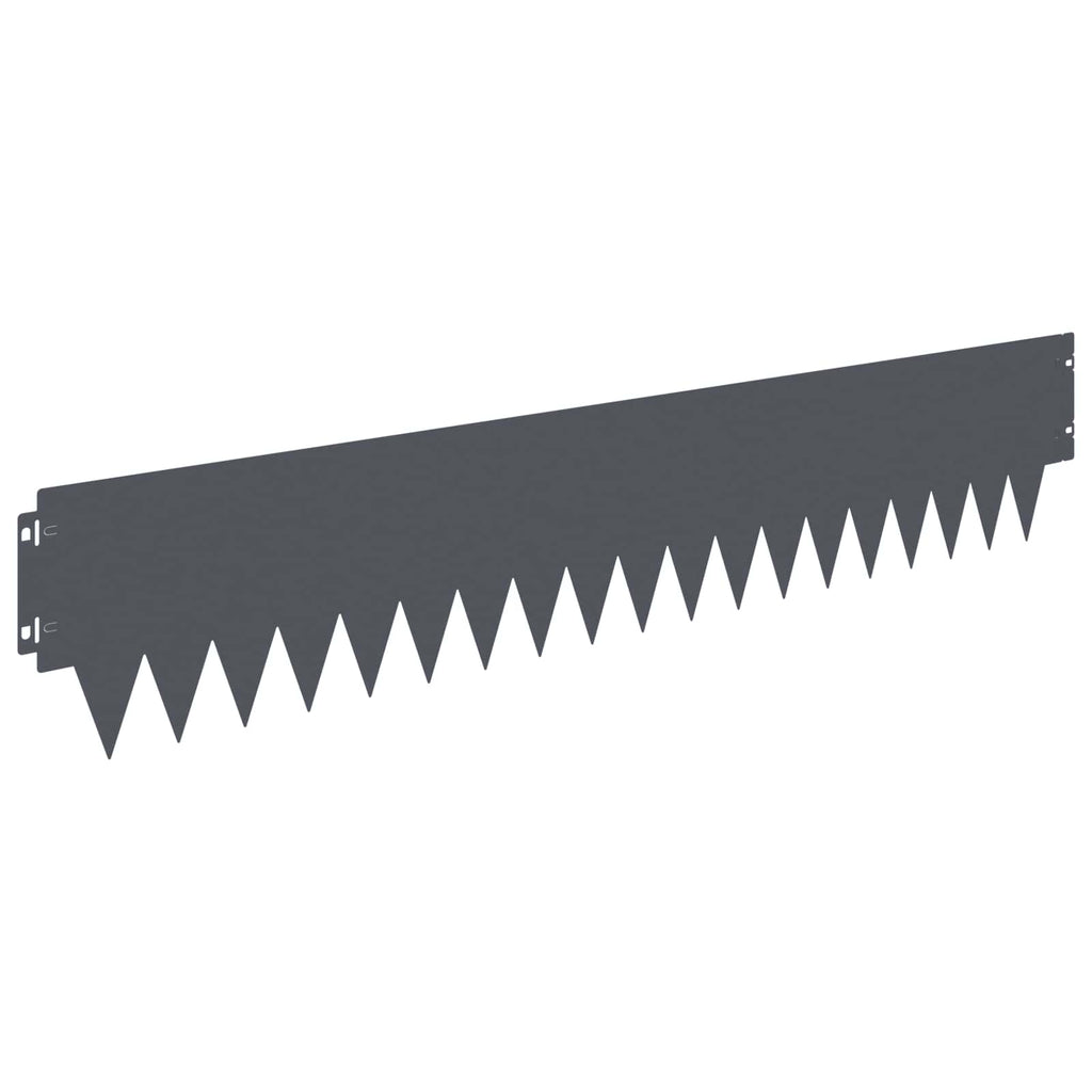 vidaXL Krawężnik do trawnika 10 pcs 103 x 20 cm metal antracytowy
