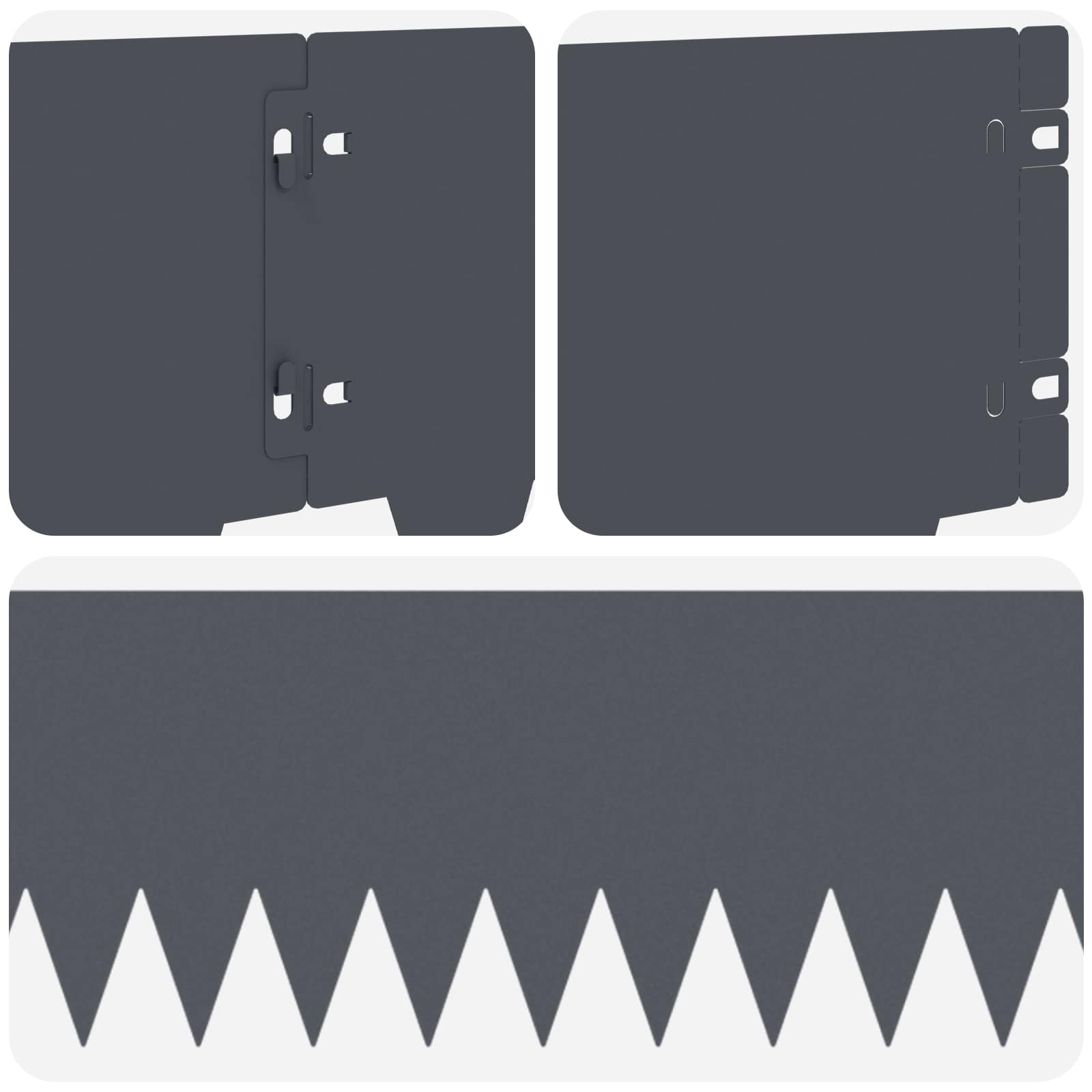 vidaXL Krawężnik do trawnika 30 pcs 103 x 20 cm metal antracytowy