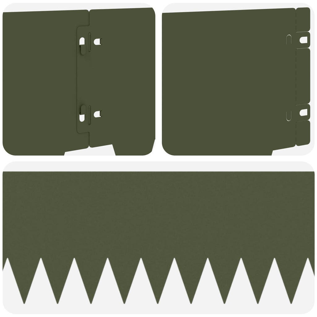 vidaXL Krawężnik do trawnika 10 pcs 103 x 20 cm metal Oliwkowy zielony