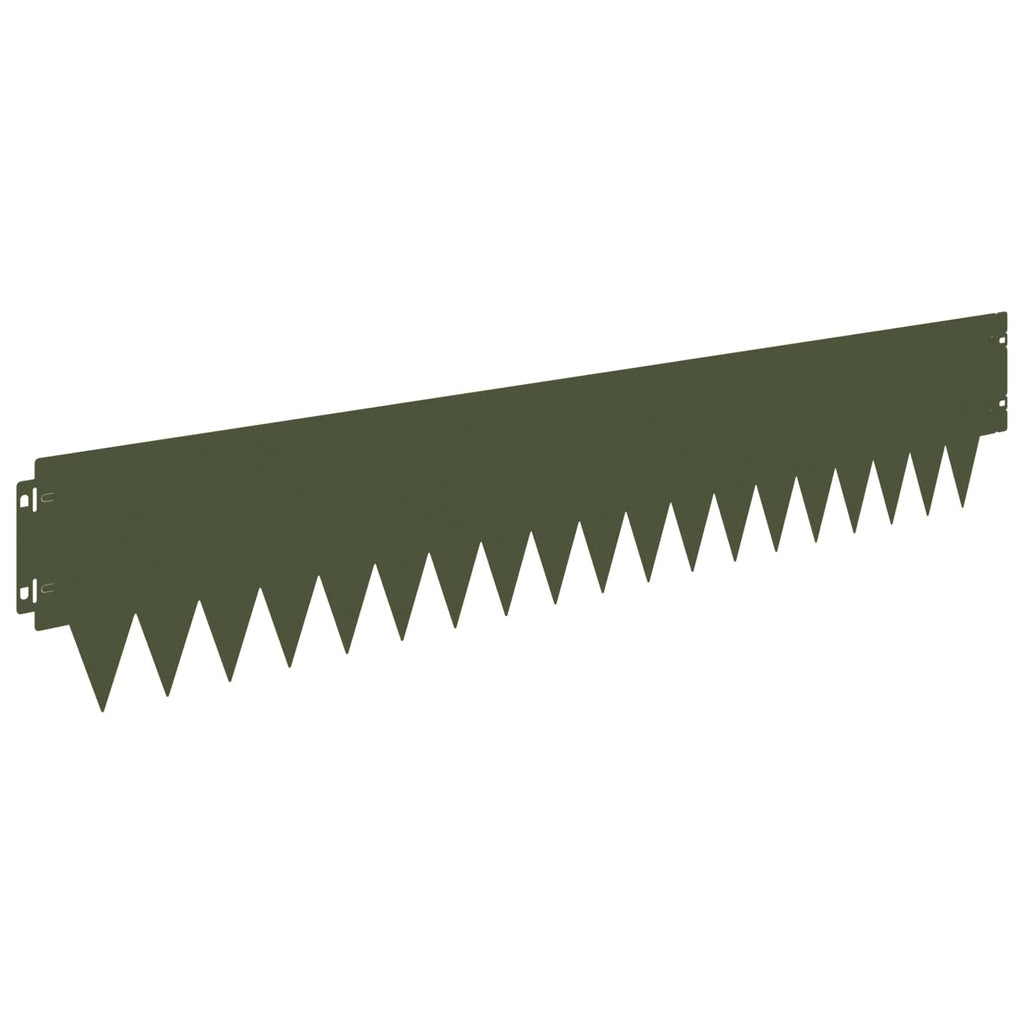 vidaXL Krawężnik do trawnika 20 pcs 103 x 20 cm metal Oliwkowy zielony