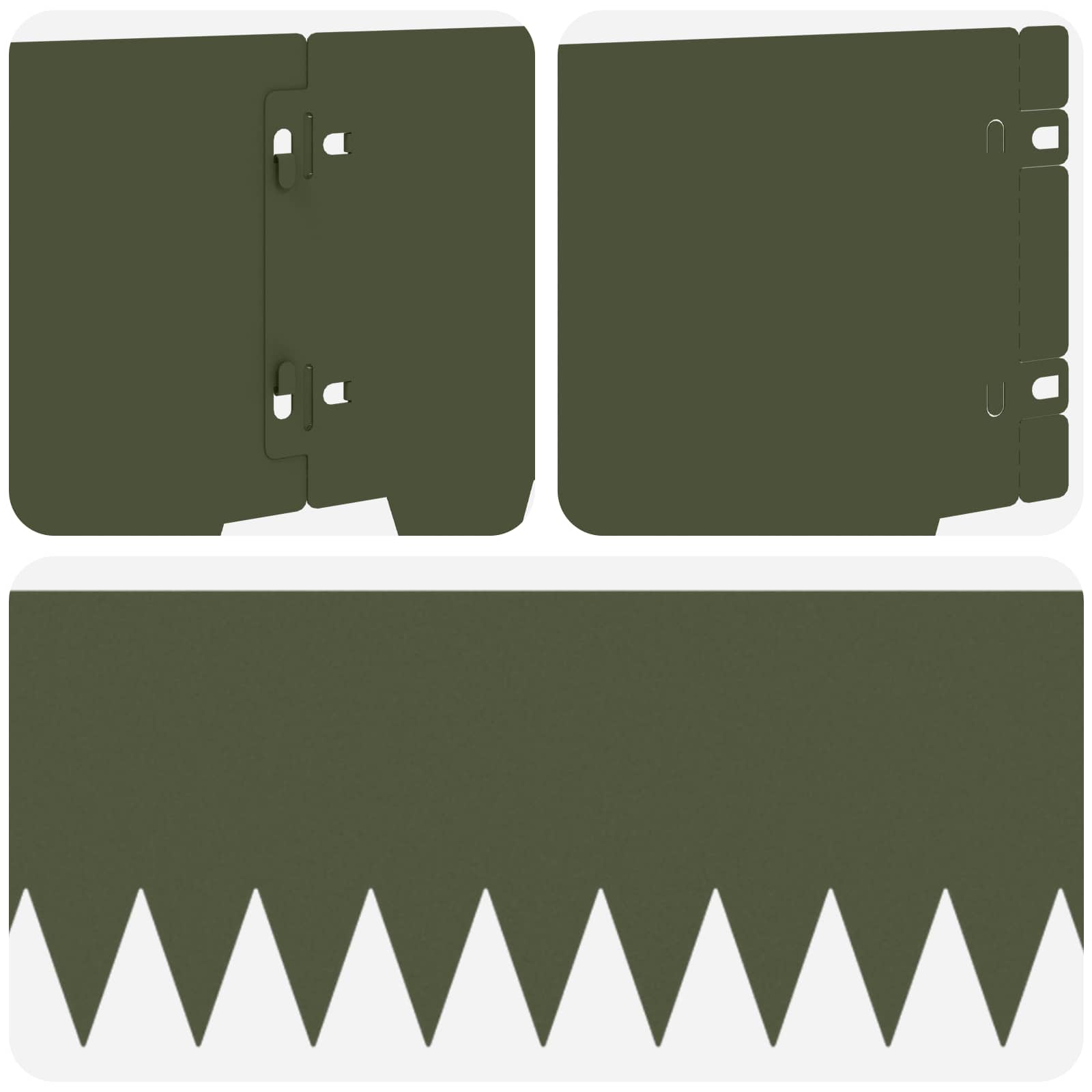 vidaXL Krawężnik do trawnika 30 pcs 103 x 20 cm metal Oliwkowy zielony