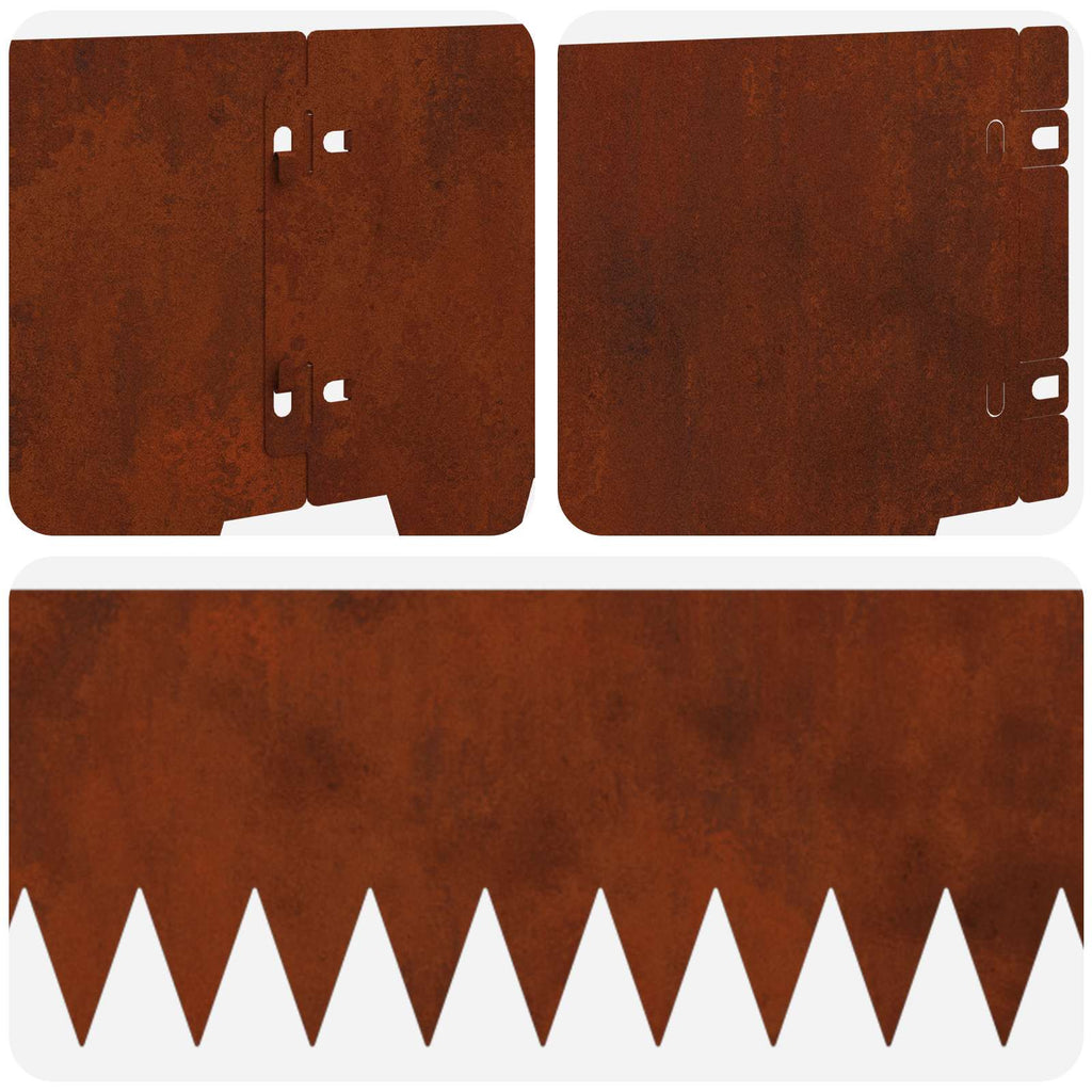 vidaXL Krawężnik do trawnika 10 pcs 103 x 20 cm metal Rdzawy