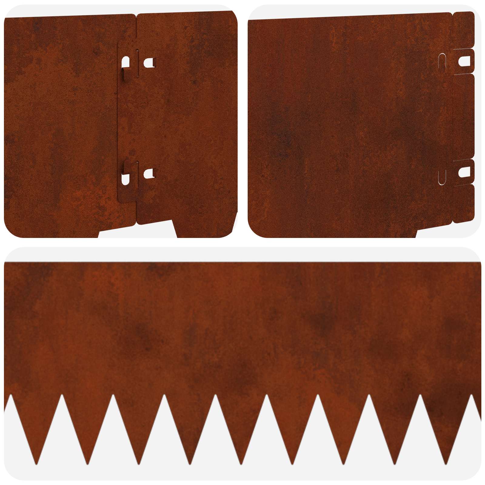 vidaXL Krawężnik do trawnika 20 pcs 103 x 20 cm metal Rdzawy