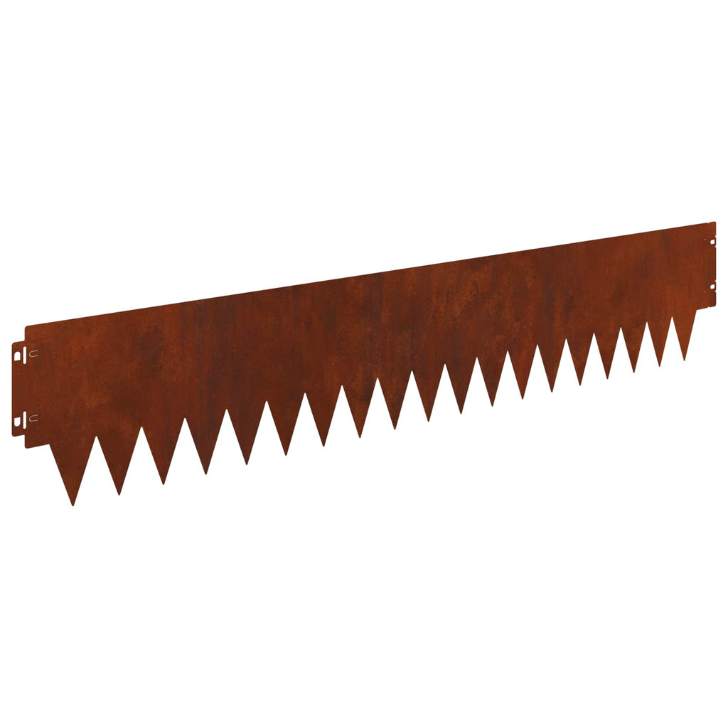 vidaXL Krawężnik do trawnika 20 pcs 103 x 20 cm metal Rdzawy
