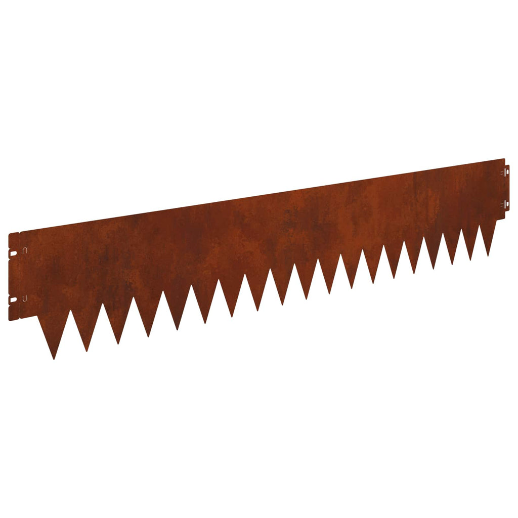 vidaXL Krawężnik do trawnika 20 pcs 103 x 20 cm metal Rdzawy