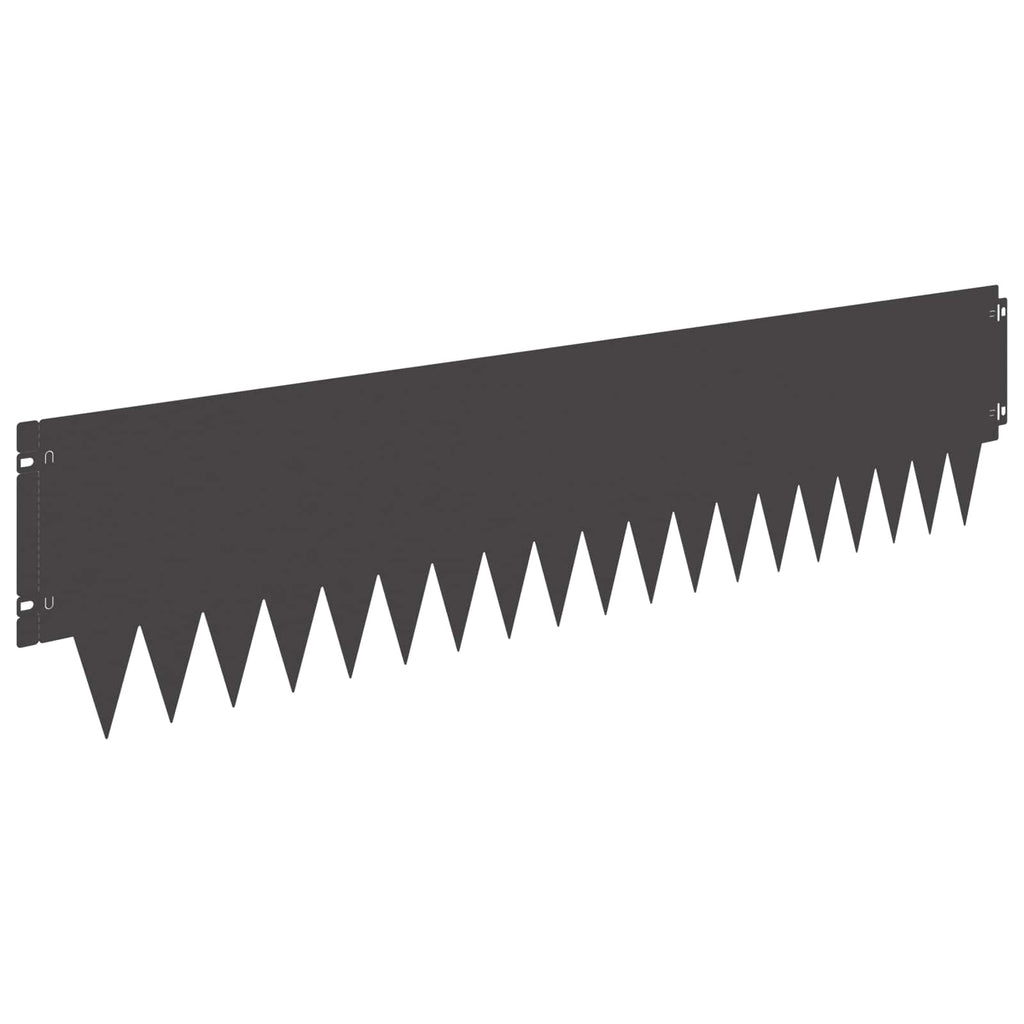 vidaXL Krawężnik do trawnika 20 pcs 103 x 25 cm metal Czarny