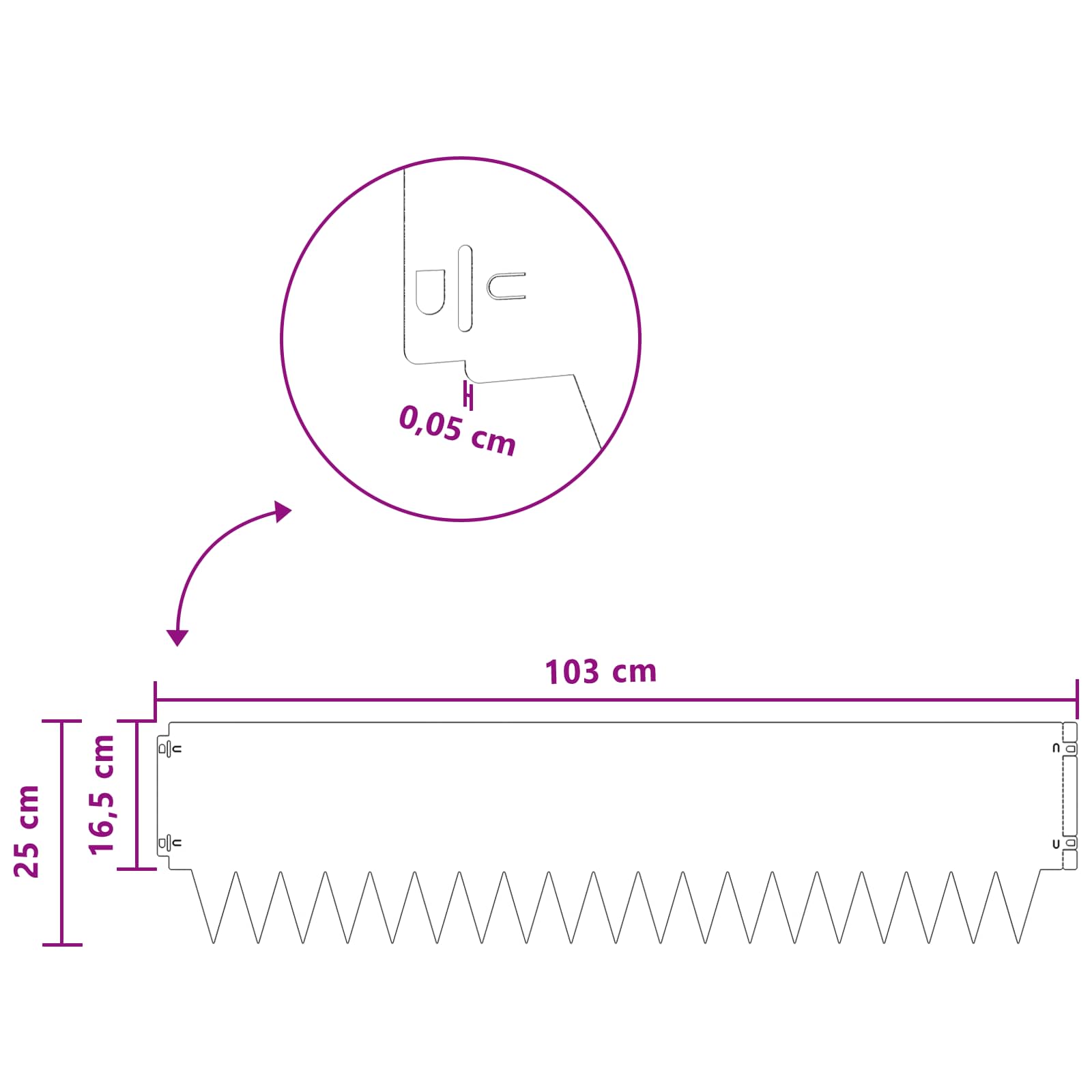 vidaXL Krawężnik do trawnika 30 pcs metal