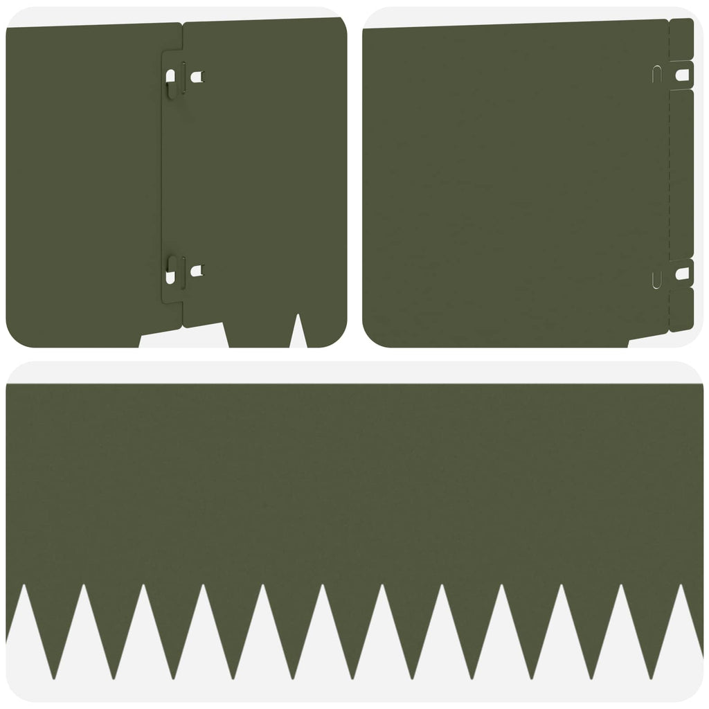 vidaXL Krawężnik do trawnika 10 pcs 103 x 25 cm metal Oliwkowy zielony