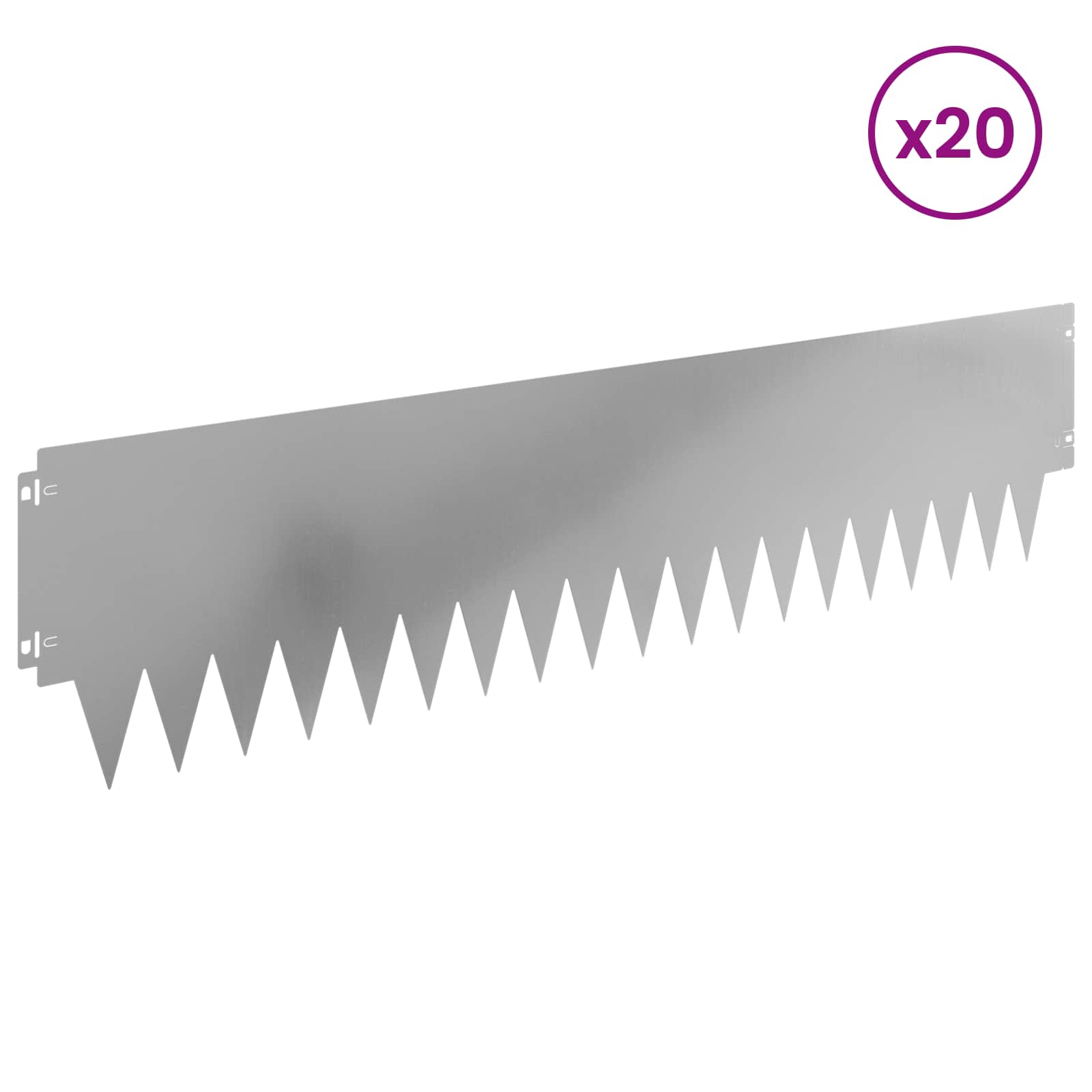 vidaXL Krawężnik do trawnika 20 pcs metal