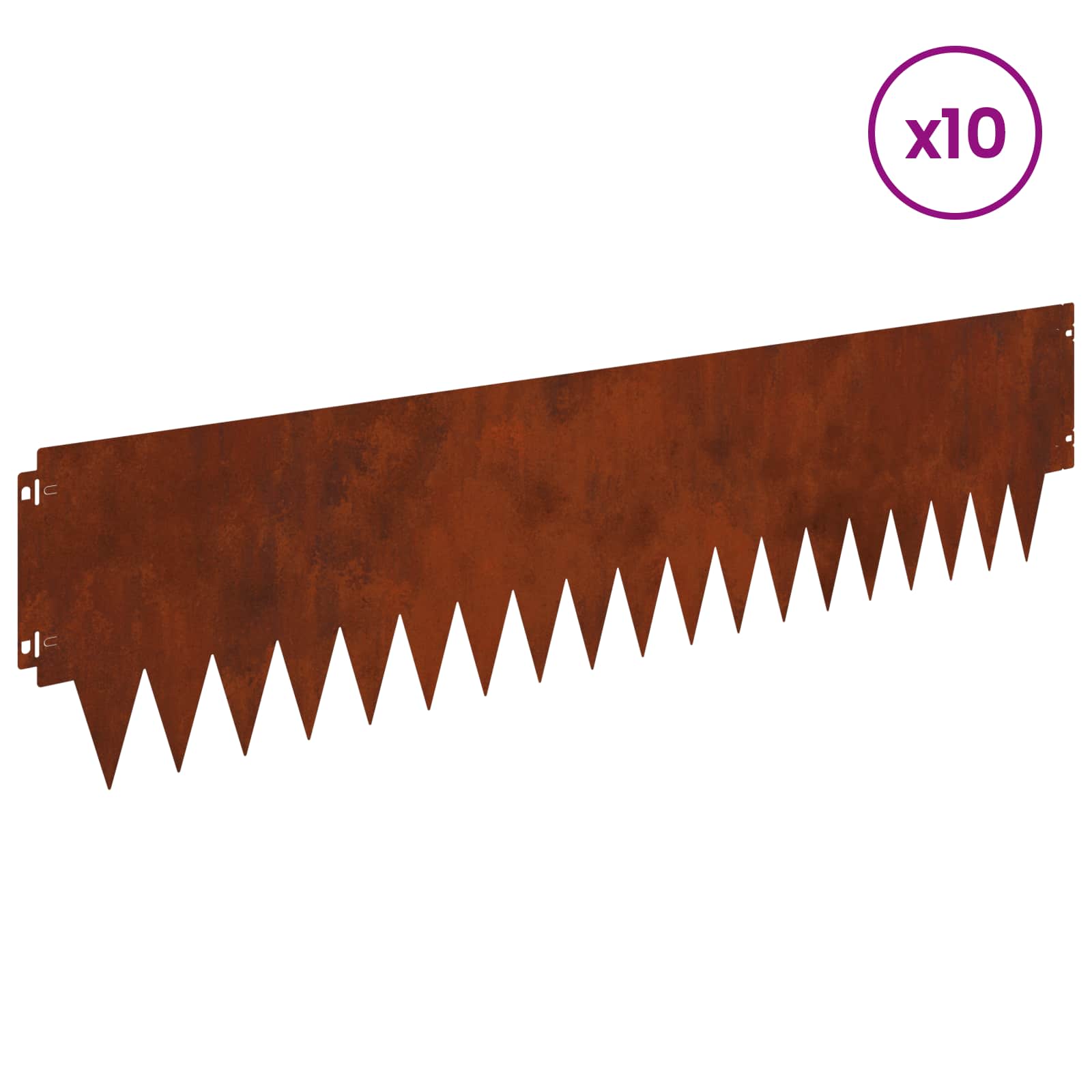 vidaXL Krawężnik do trawnika 10 pcs metal