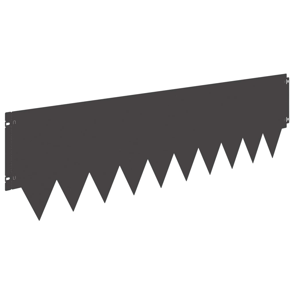 vidaXL Krawężnik do trawnika 10 pcs 103 x 30 cm metal Czarny