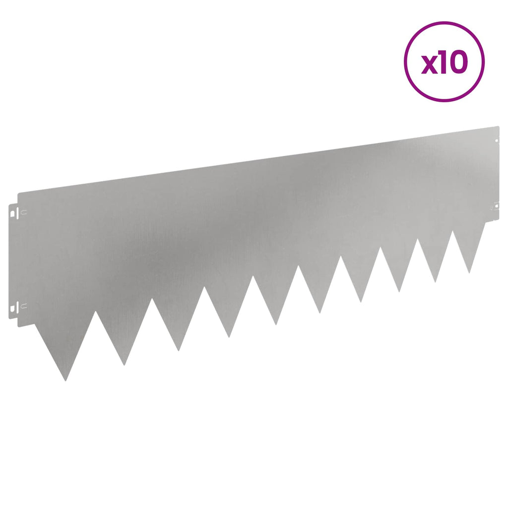 vidaXL Krawężnik do trawnika 10 pcs metal