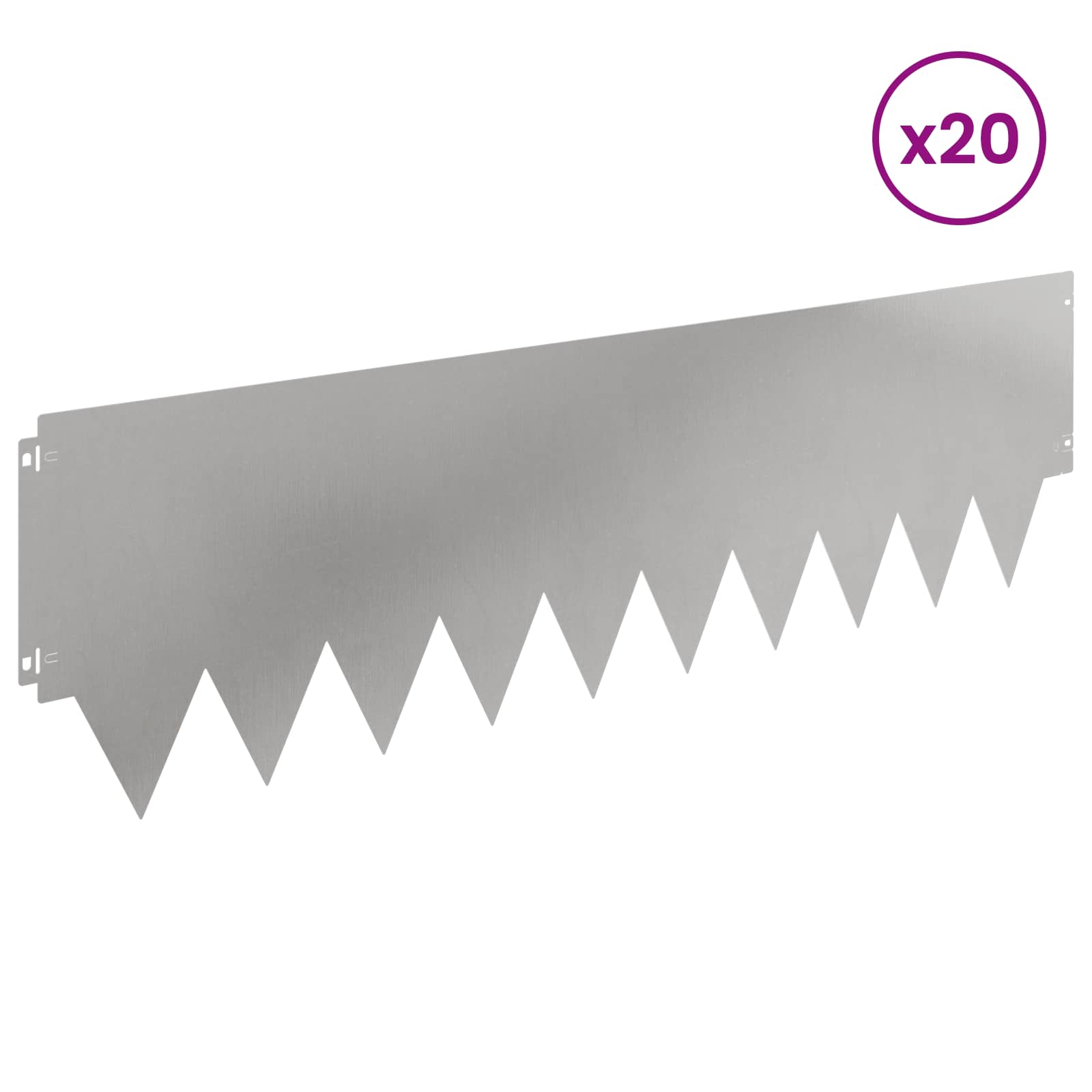 vidaXL Krawężnik do trawnika 20 pcs metal