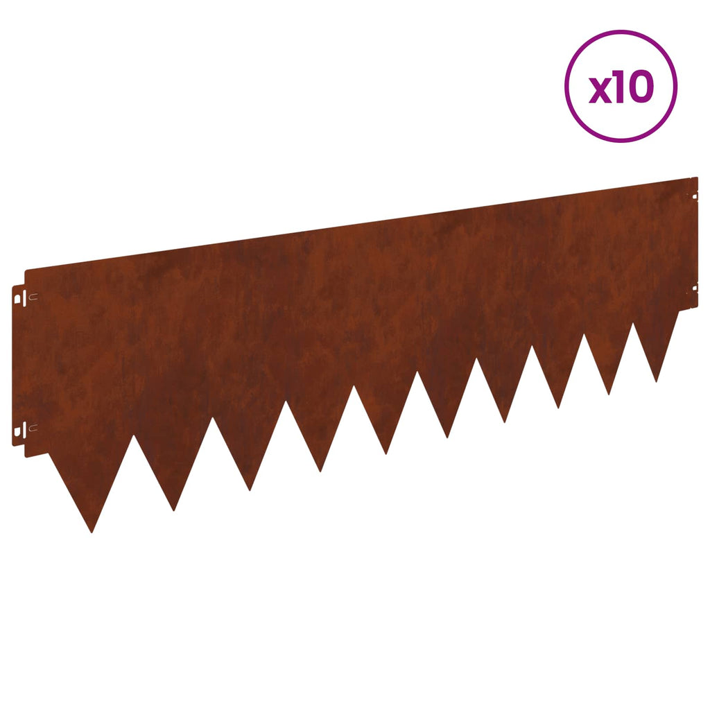 vidaXL Krawężnik do trawnika 10 pcs metal