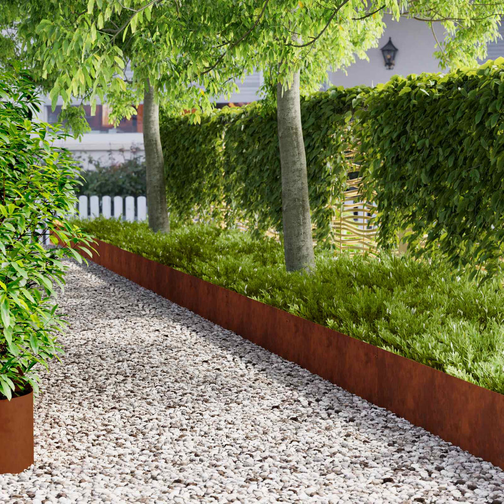 vidaXL Krawężnik do trawnika 20 pcs 103 x 30 cm metal Rdzawy