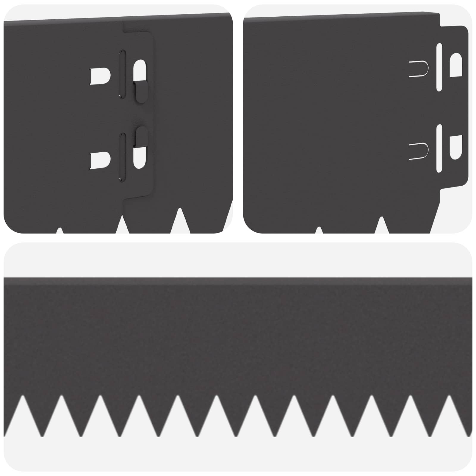 vidaXL Krawężnik do trawnika 10 pcs 103 x 10 cm Stal Czarny
