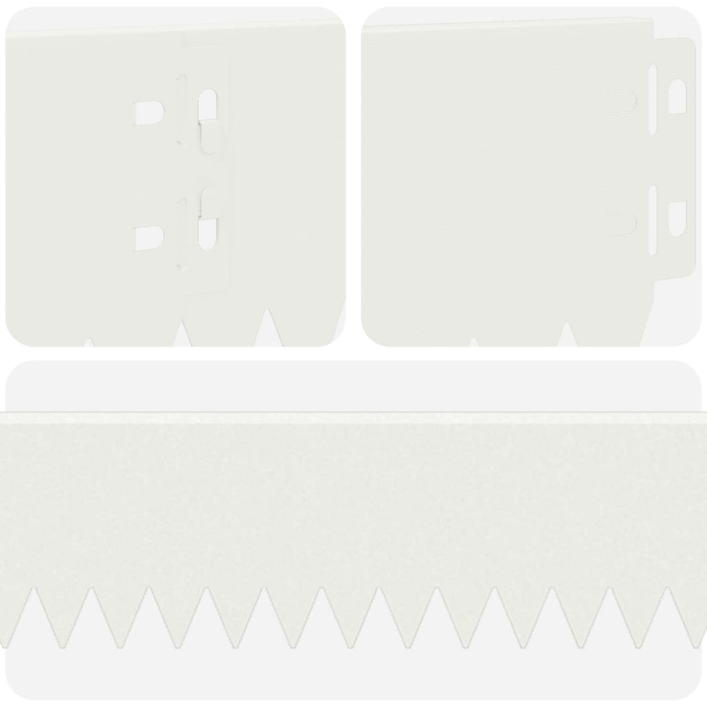 vidaXL Krawężnik do trawnika 10 pcs 103 x 10 cm Stal Biały