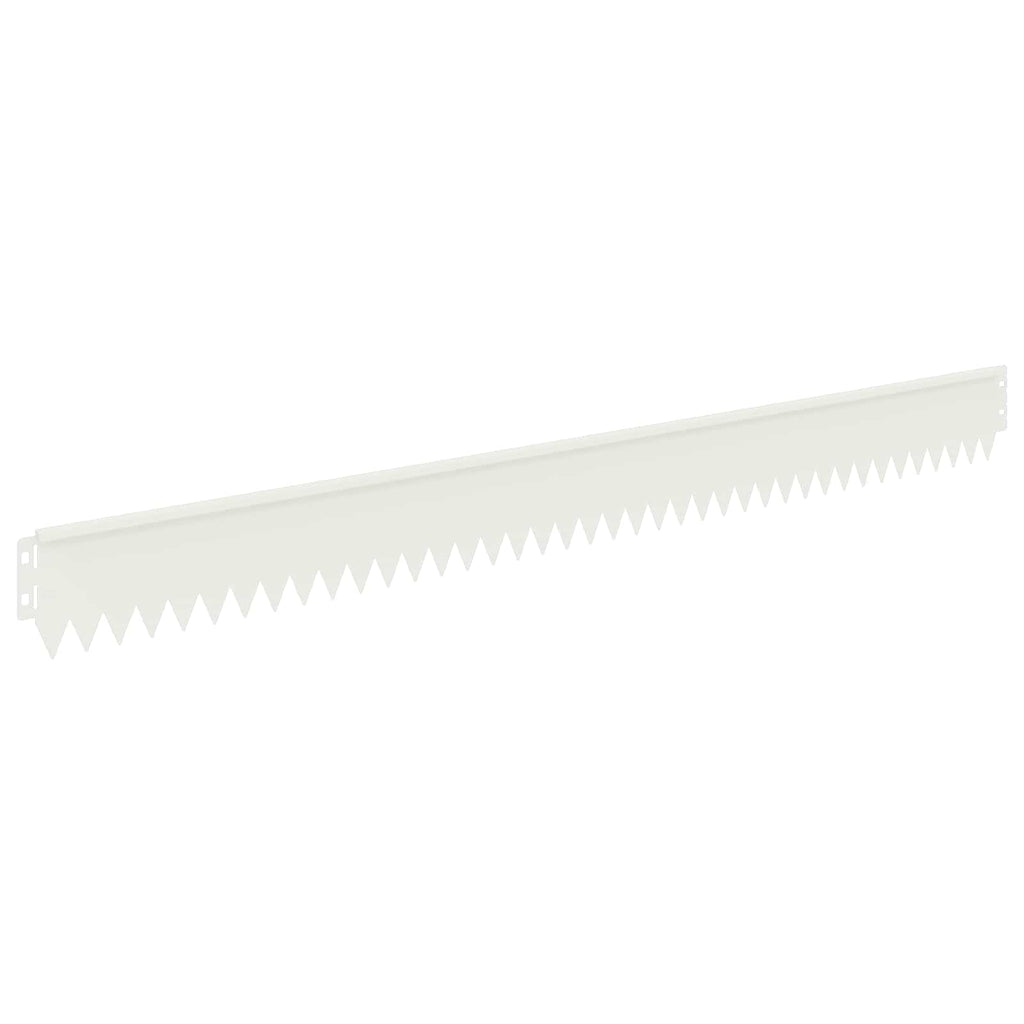 vidaXL Krawężnik do trawnika 20 pcs 103 x 10 cm Stal Biały