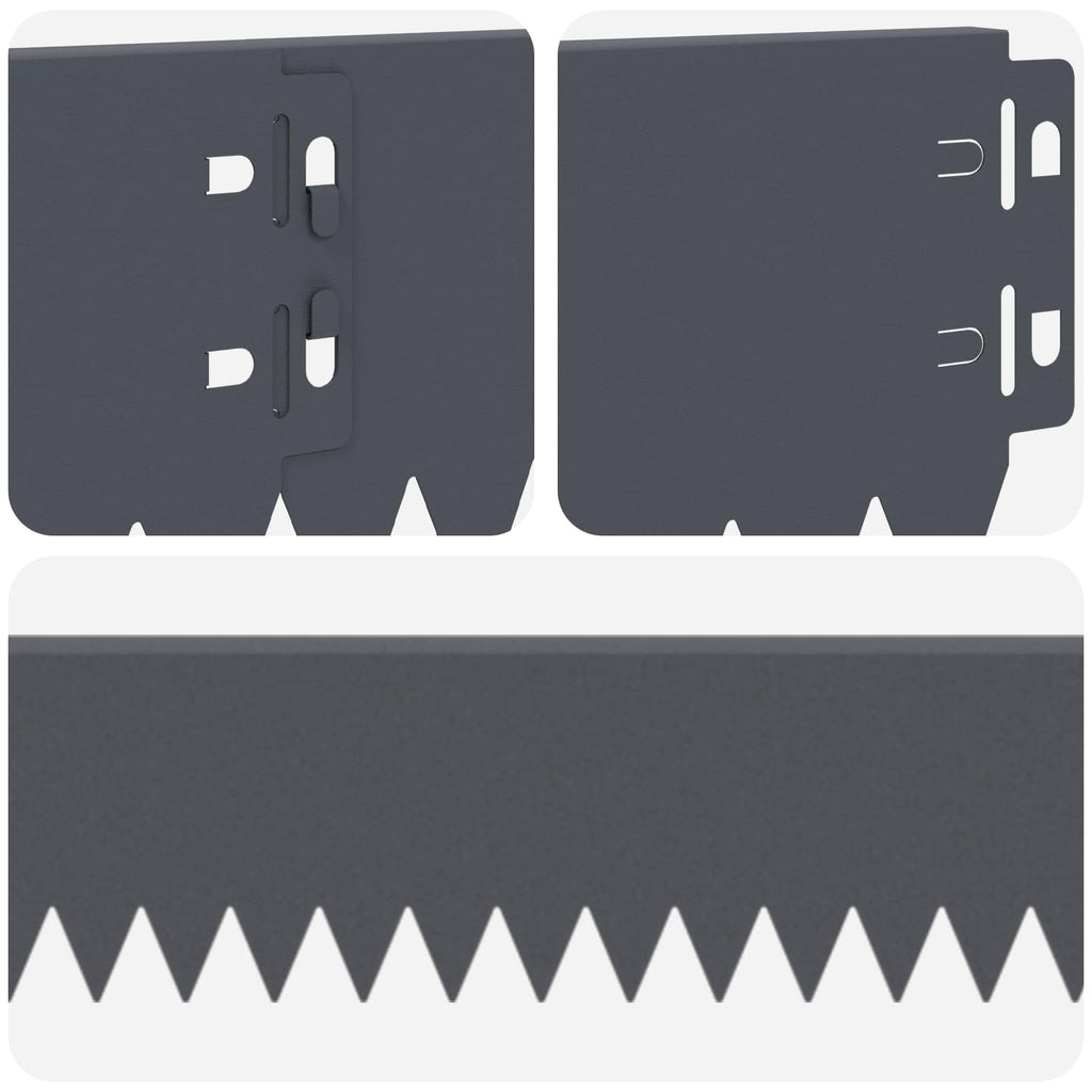 vidaXL Krawężnik do trawnika 10 pcs 103 x 10 cm Stal antracytowy