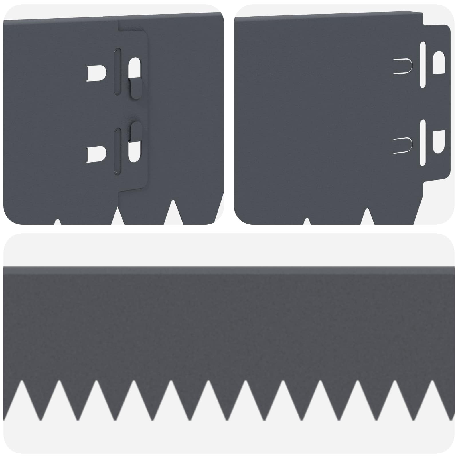 vidaXL Krawężnik do trawnika 20 pcs 103 x 10 cm Stal antracytowy