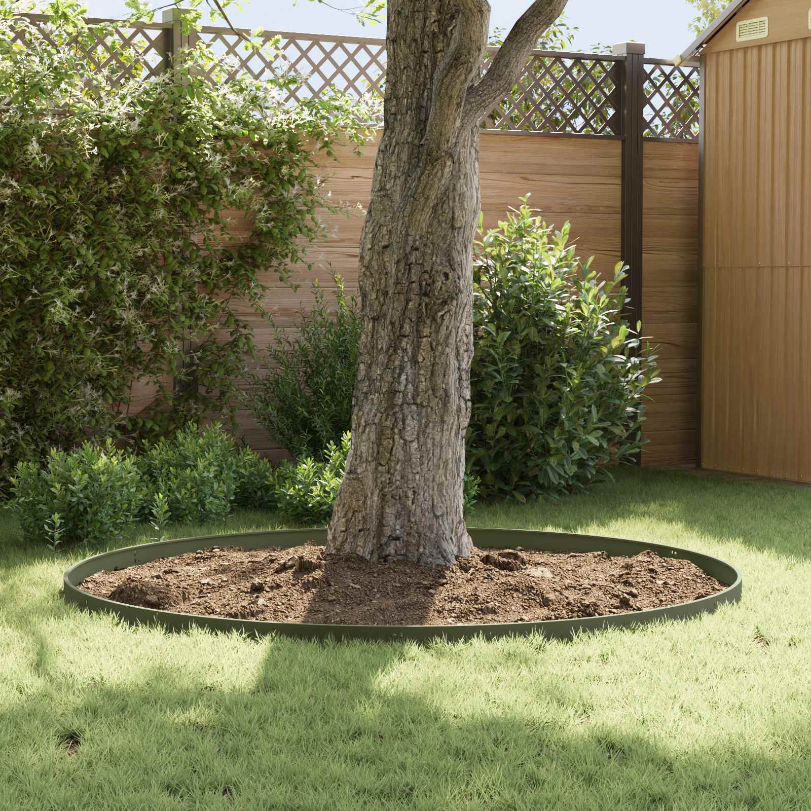 vidaXL Krawężnik do trawnika 10 pcs 103 x 10 cm Stal Oliwkowy zielony