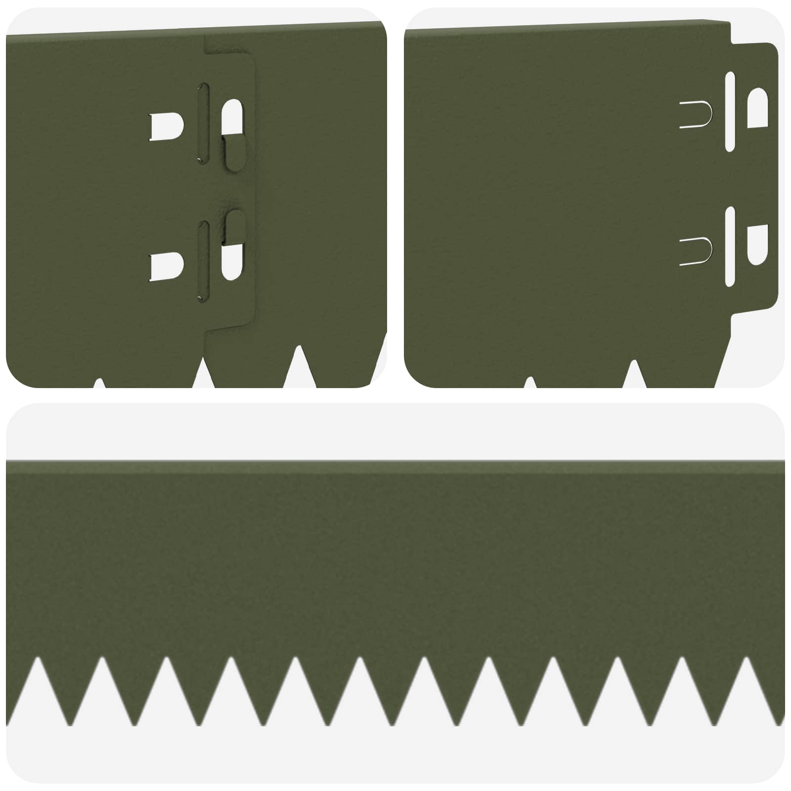 vidaXL Krawężnik do trawnika 30 pcs 103 x 10 cm Stal Oliwkowy zielony