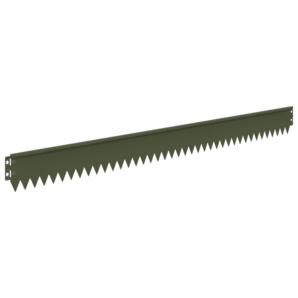 vidaXL Krawężnik do trawnika 30 pcs 103 x 10 cm Stal Oliwkowy zielony