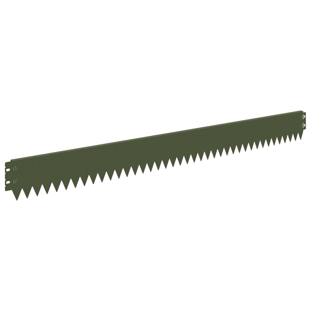 vidaXL Krawężnik do trawnika 50 pcs 103 x 10 cm Stal Oliwkowy zielony