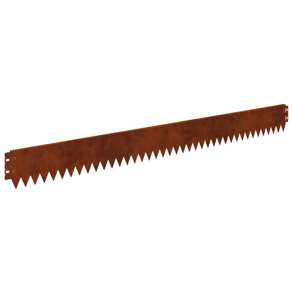 vidaXL Krawężnik do trawnika 20 pcs 103 x 10 cm Stal Rdzawy