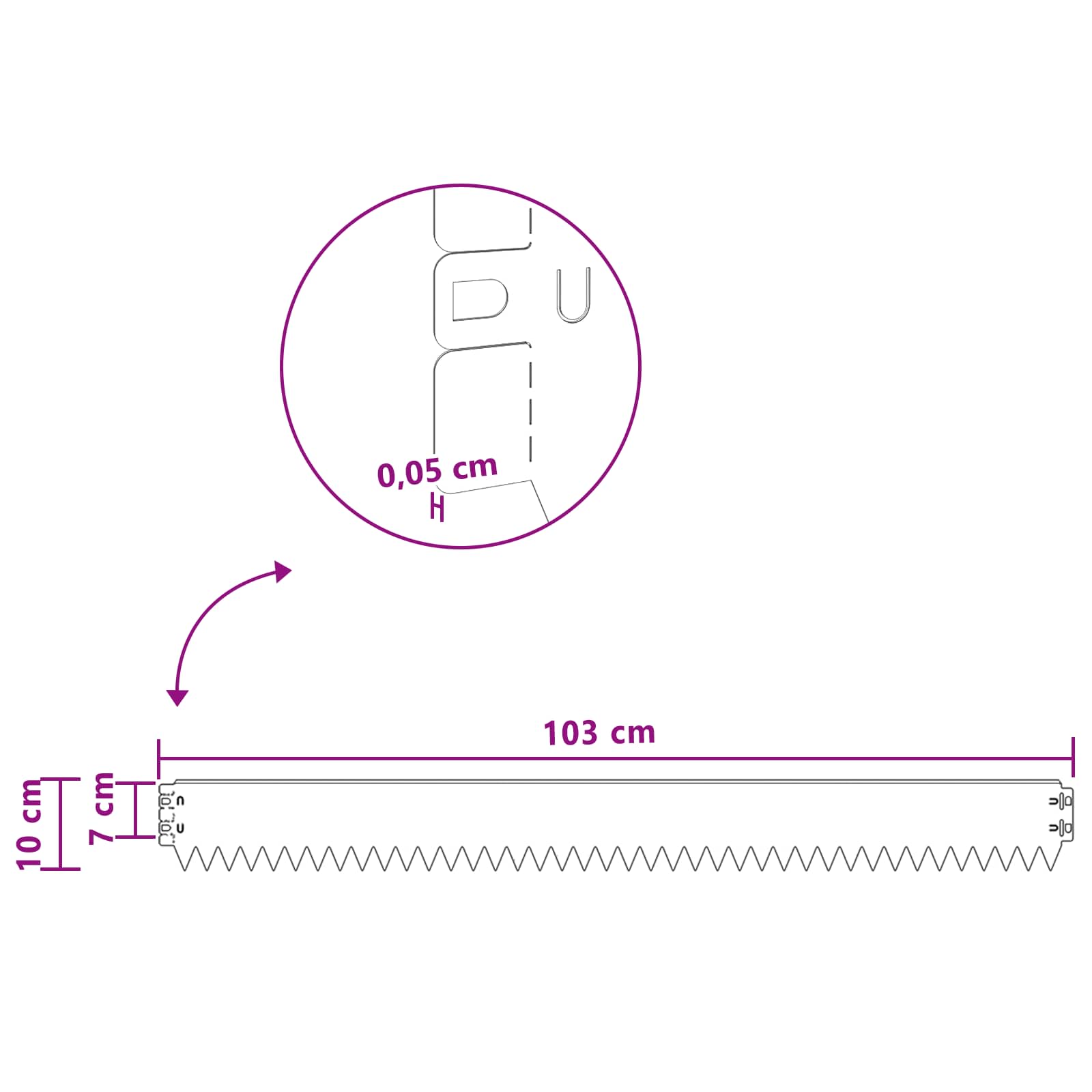 vidaXL Krawężnik do trawnika 50 pcs 103 x 10 cm Stal Rdzawy