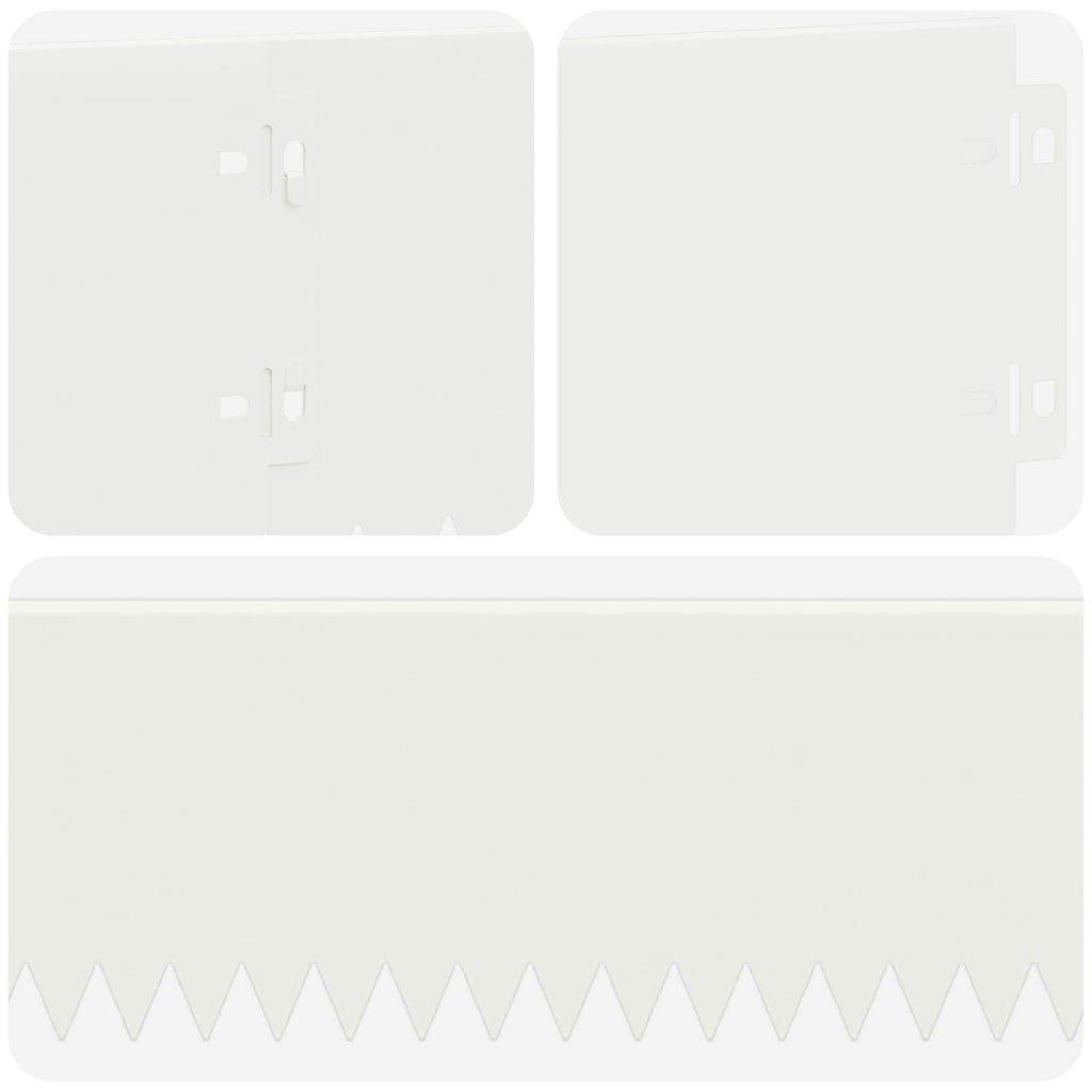 vidaXL Krawężnik do trawnika 30 pcs 103 x 15 cm Stal Biały