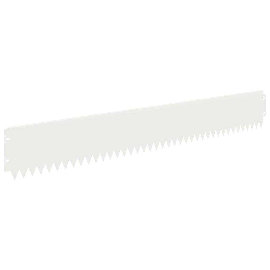 vidaXL Krawężnik do trawnika 30 pcs 103 x 15 cm Stal Biały