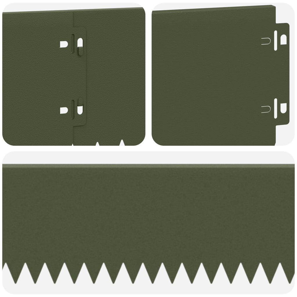 vidaXL Krawężnik do trawnika 10 pcs 103 x 15 cm Stal Oliwkowy zielony