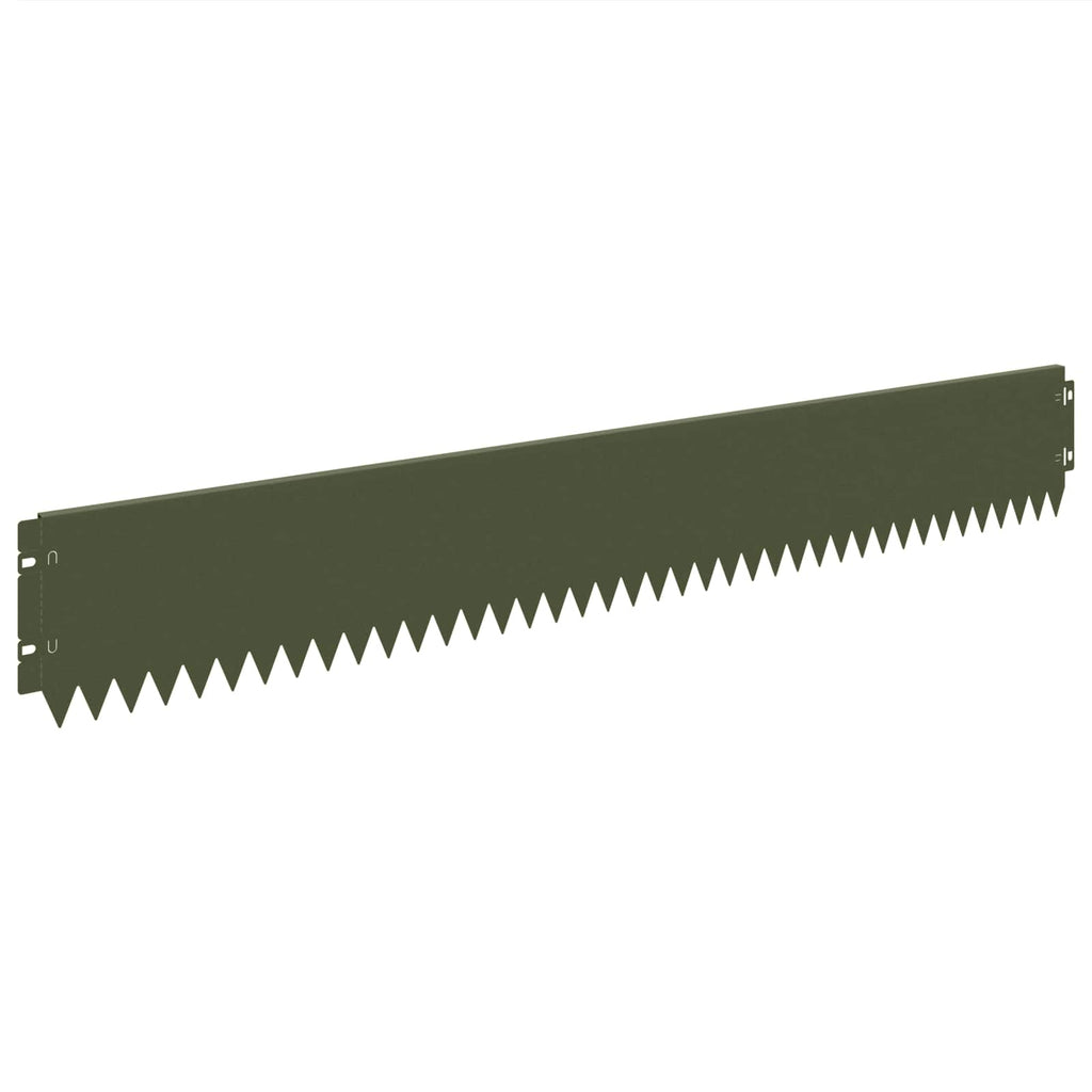 vidaXL Krawężnik do trawnika 10 pcs 103 x 15 cm Stal Oliwkowy zielony